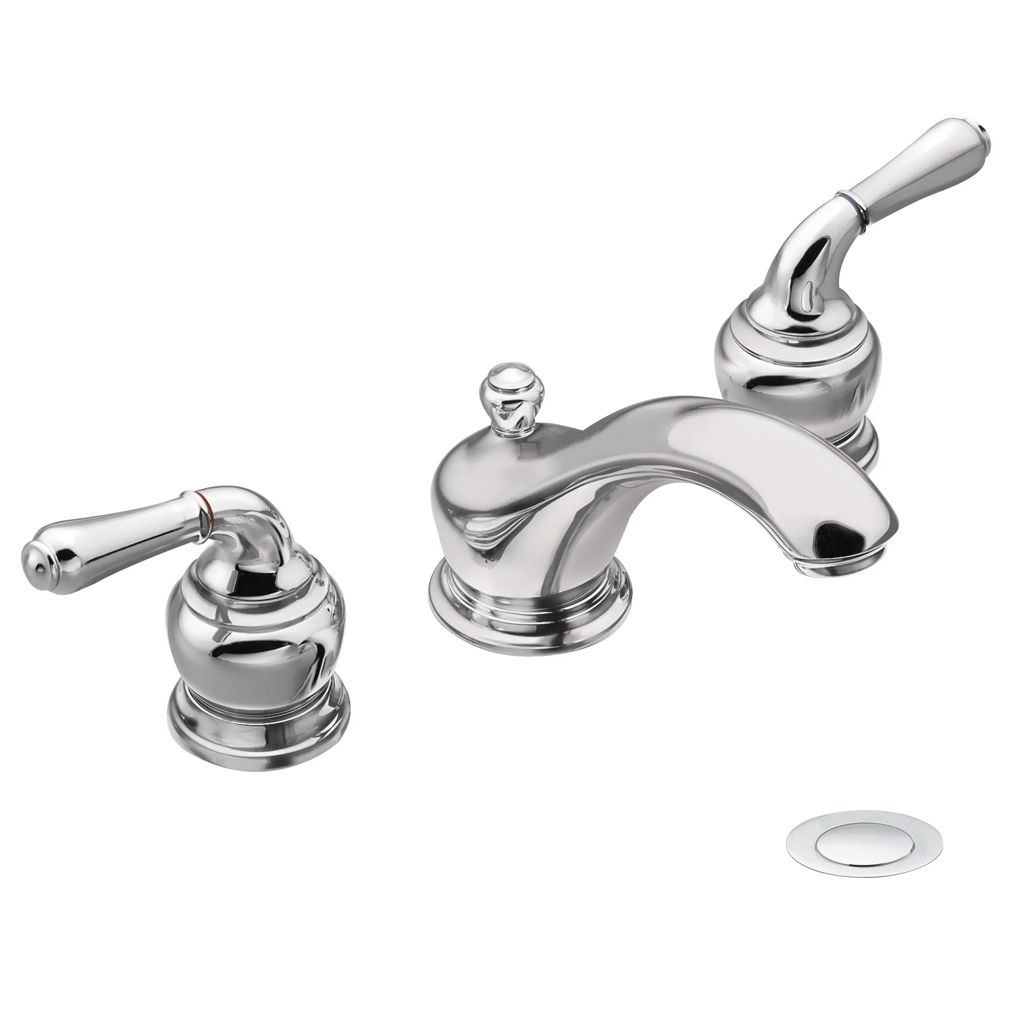 Monticello Chrome two-handle low arc bathroom faucet - Image 2