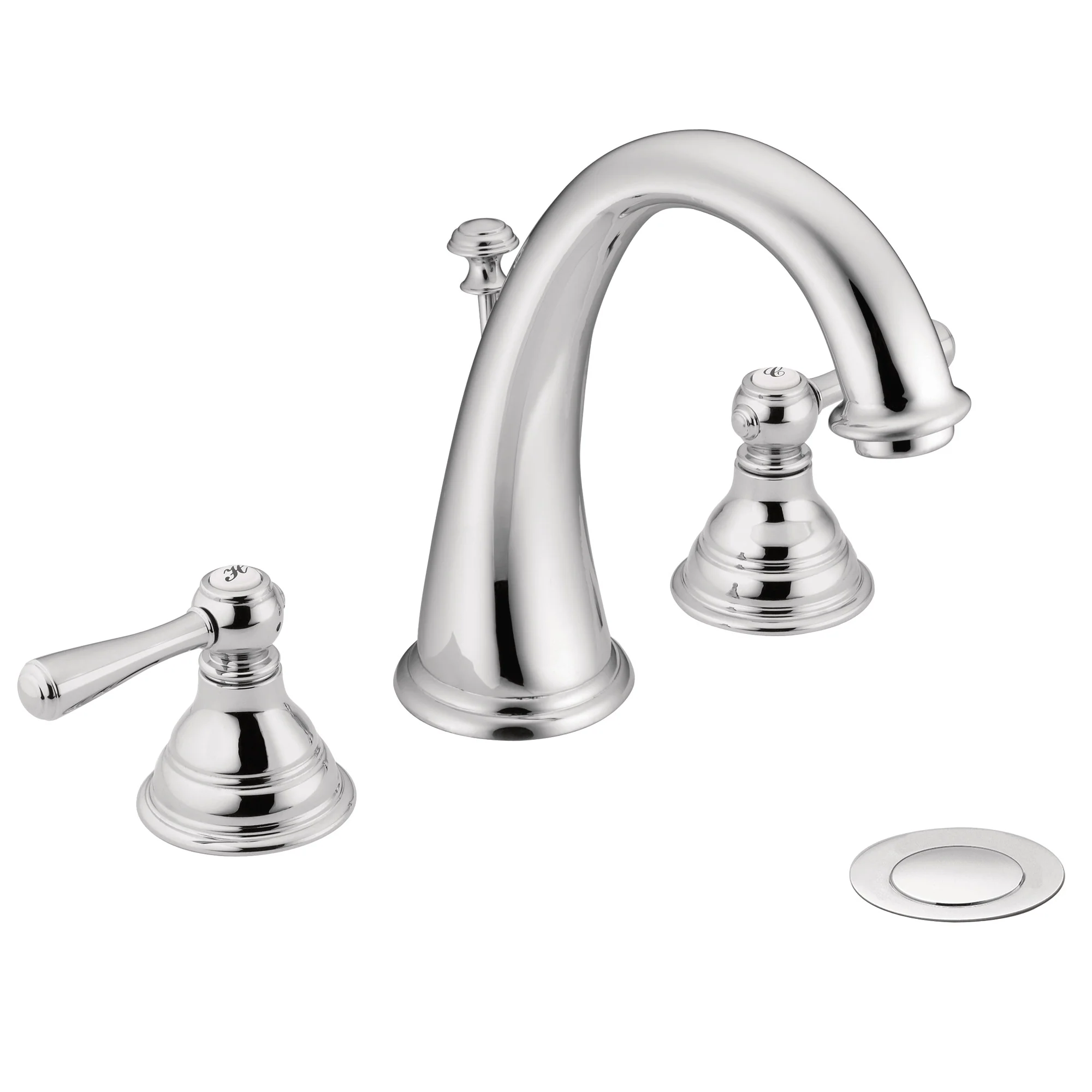 Kingsley Chrome two-handle high arc bathroom faucet