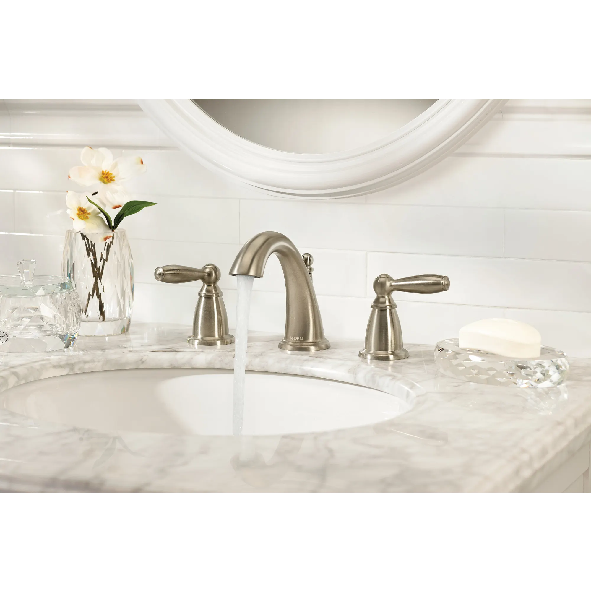 Brantford Chrome two-handle low arc bathroom faucet - Image 5