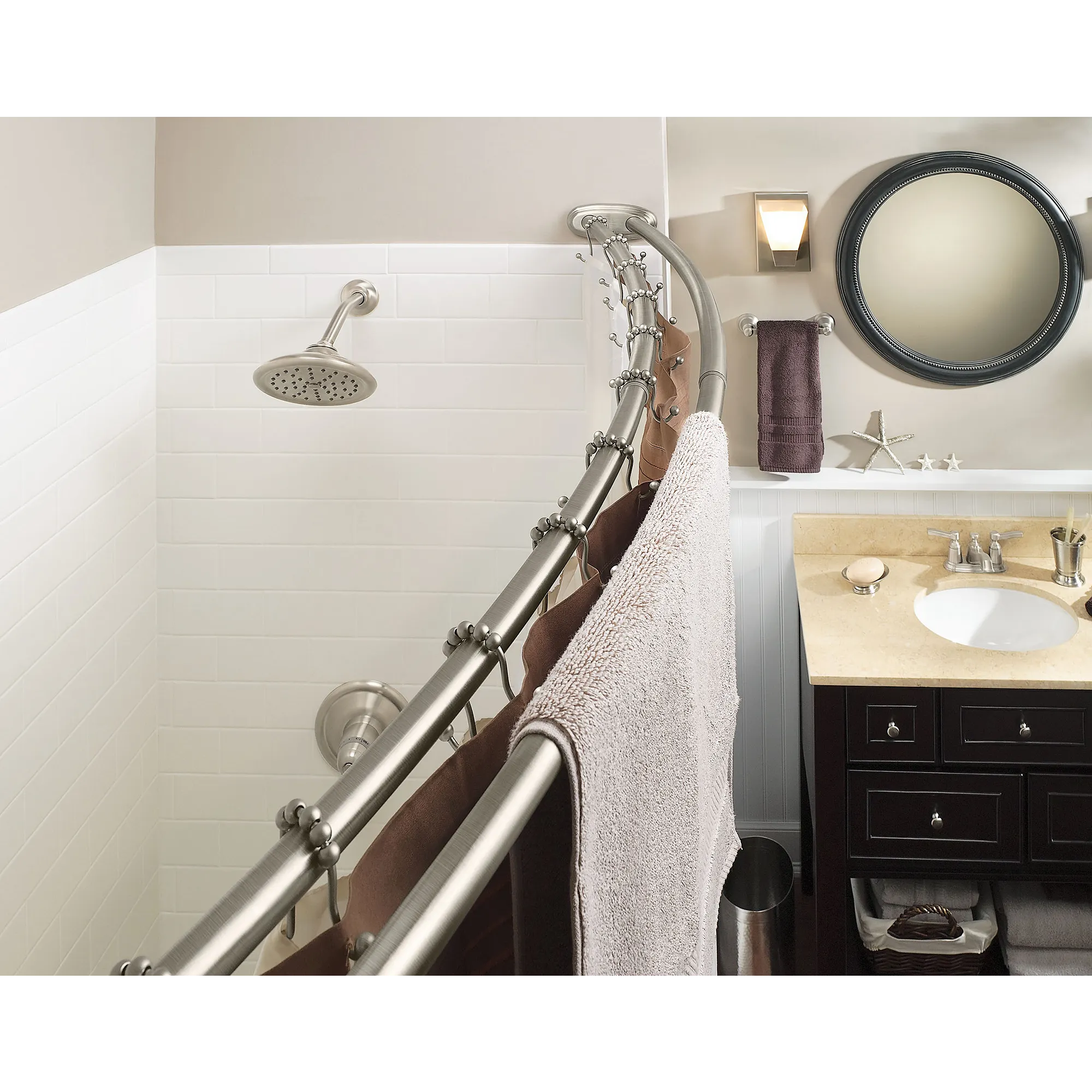 Curved Shower Rods Chrome Adjustable Curved Shower Rod - Image 19