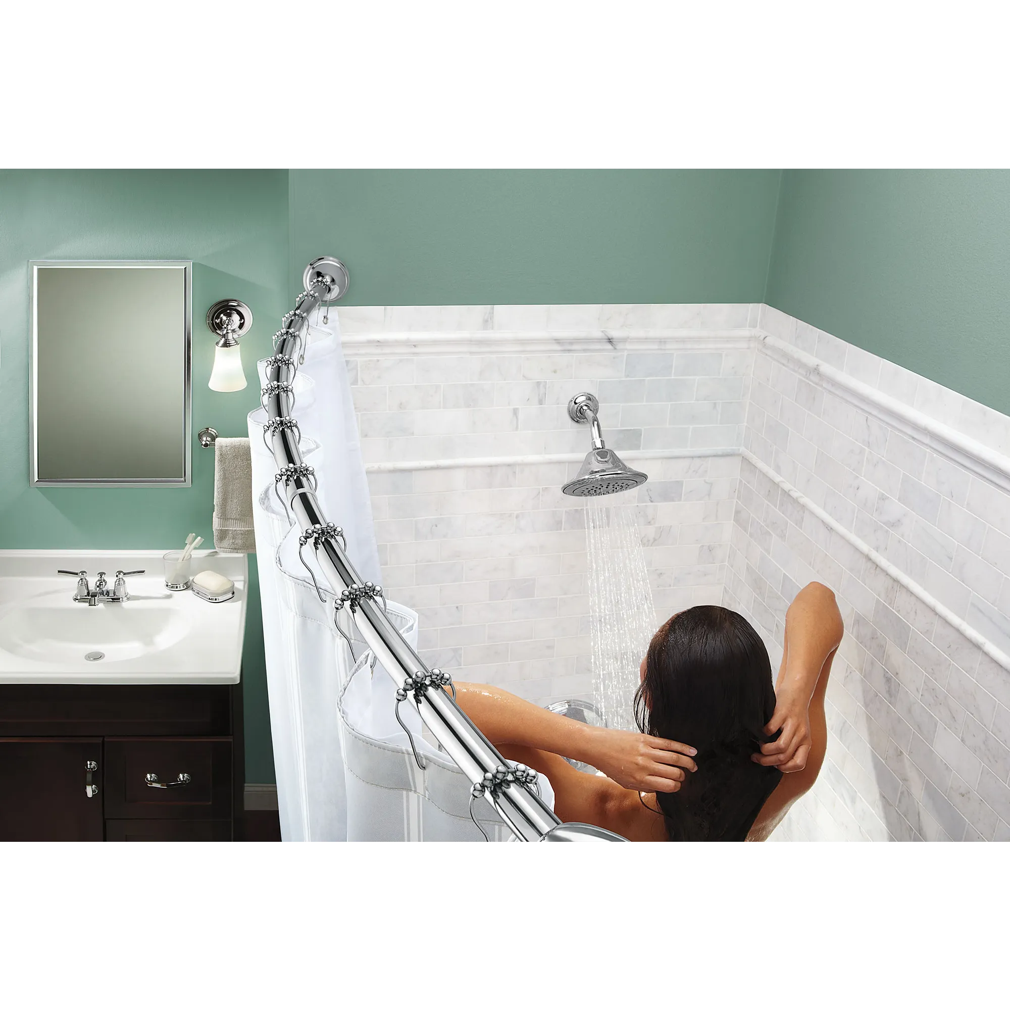 Curved Shower Rods Tension Curved Shower Rod - Image 4