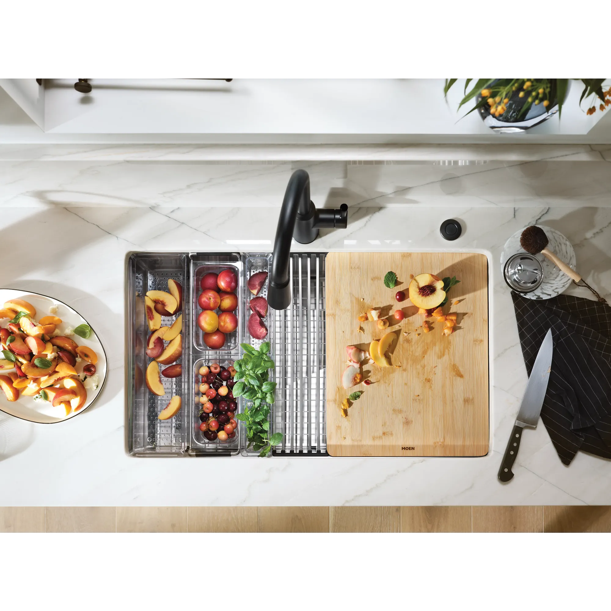 Luxe Chef™ 33” Workstation System Stainless Steel Dual Mount Single Bowl Sink - Image 8