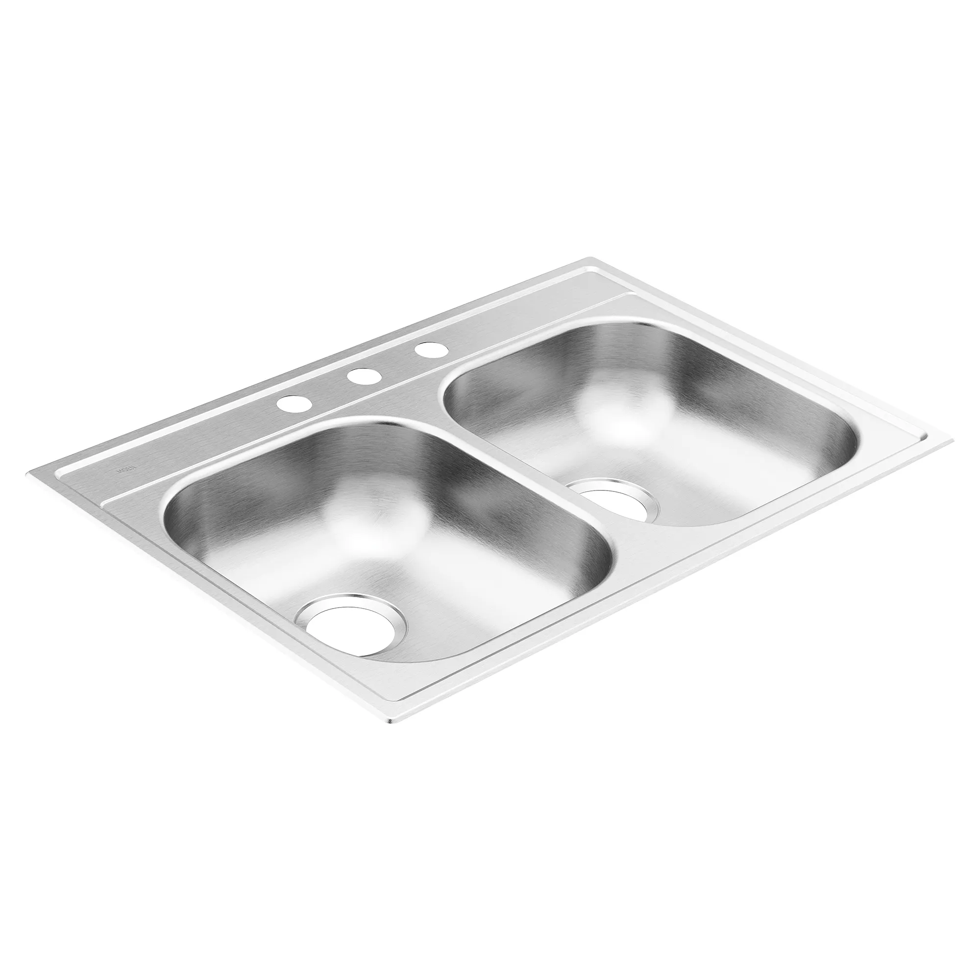 2000 Series 33" x 22" Stainless Steel 20 Gauge Double Bowl Drop In Sink - Image 3