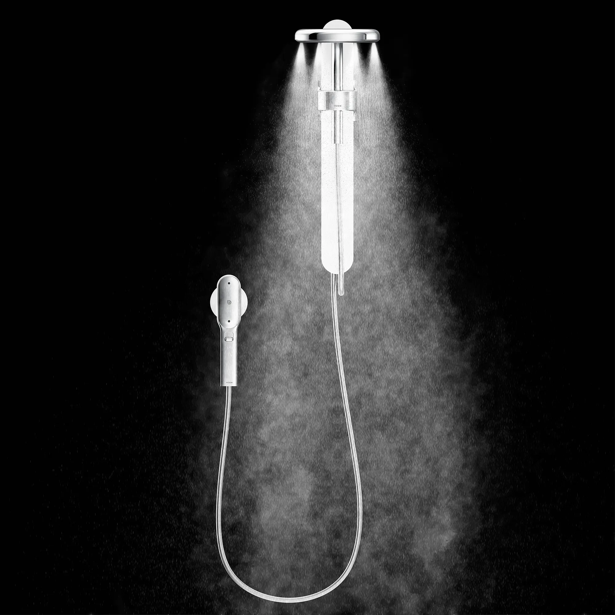 Moen Spa Shower Matte Black Two-Function 7.9" Diameter Spray Head Standard With Handshower - Image 14