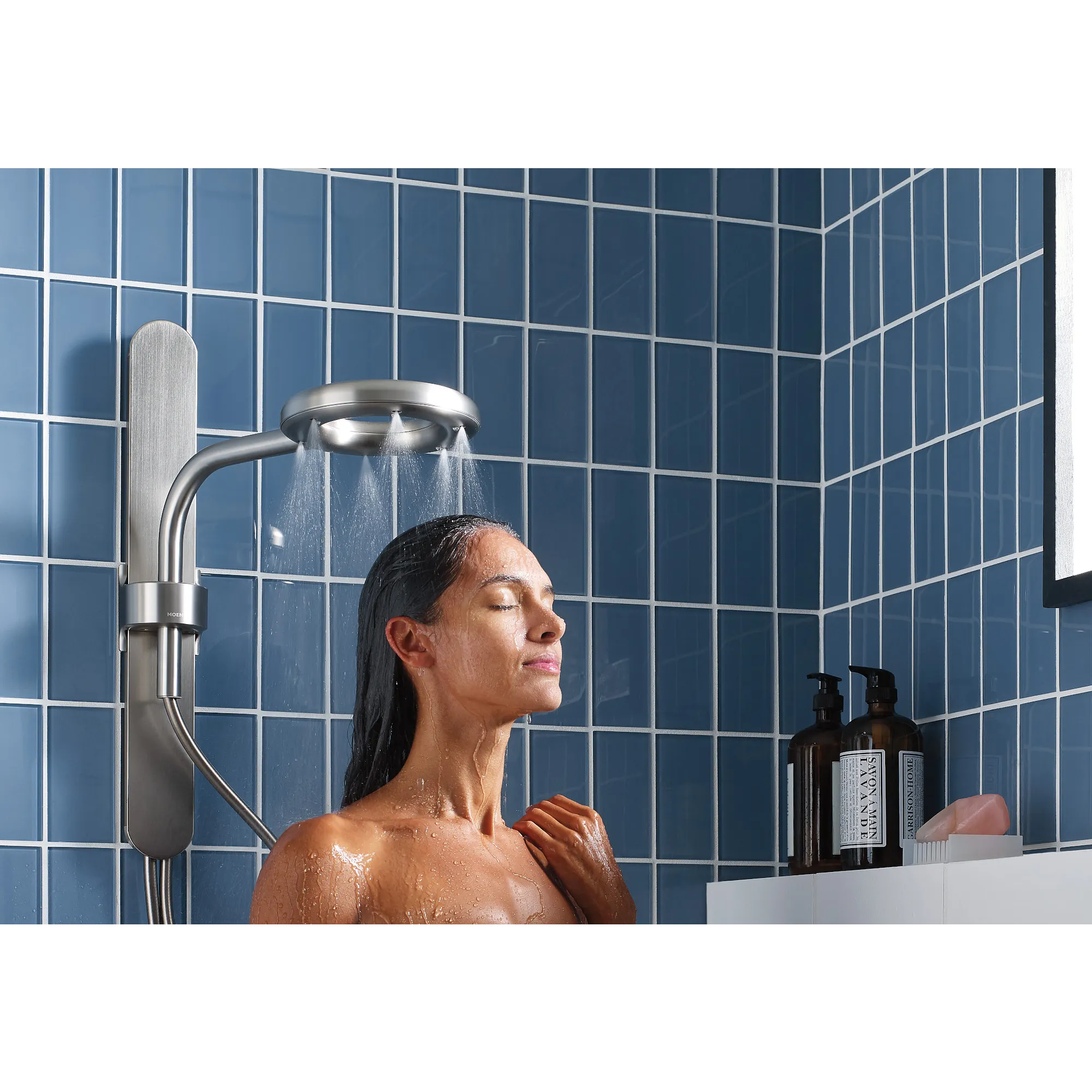 Moen Spa Shower Matte Black Two-Function 7.9" Diameter Spray Head Standard With Handshower - Image 22