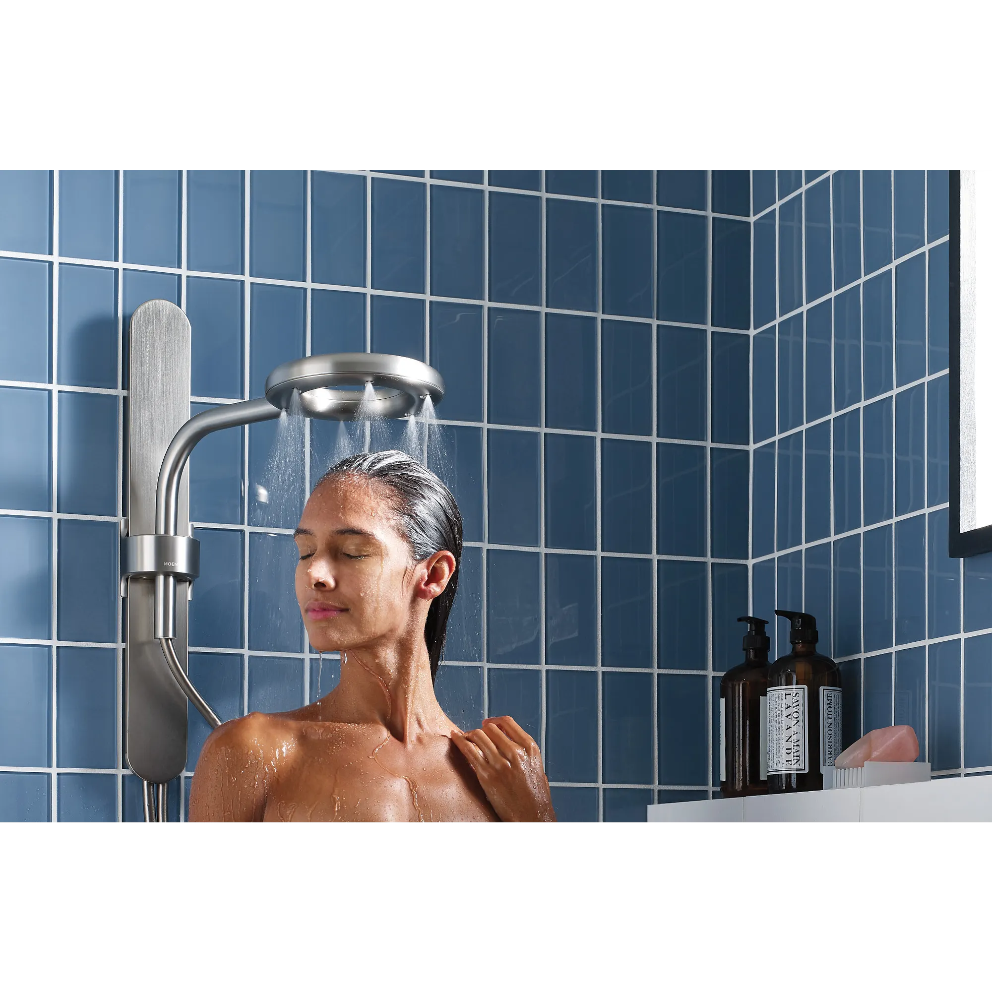 Moen Spa Shower Matte Black Two-Function 7.9" Diameter Spray Head Standard With Handshower - Image 24