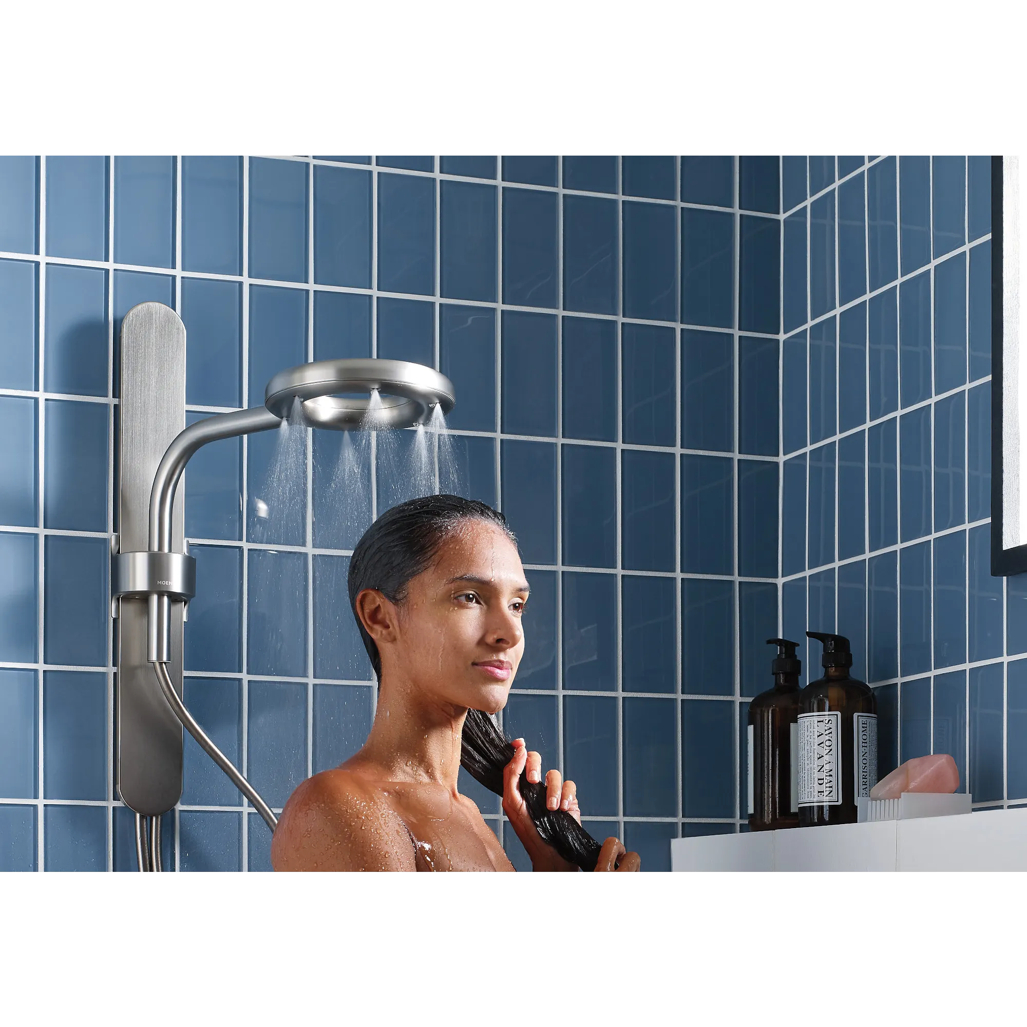 Moen Spa Shower Matte Black Two-Function 7.9" Diameter Spray Head Standard With Handshower - Image 27