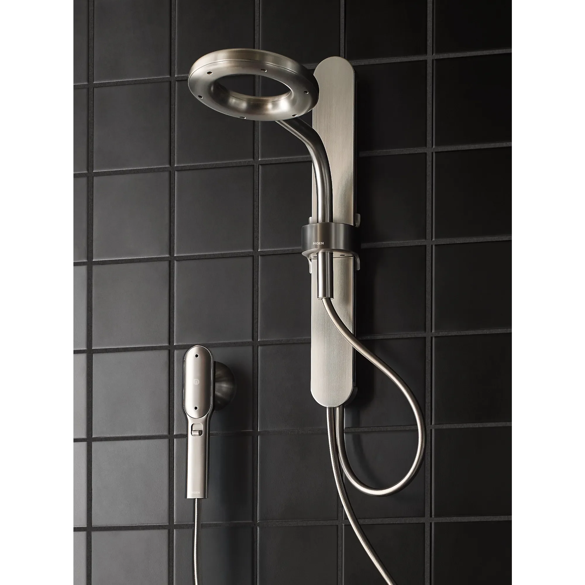 Moen Spa Shower Matte Black Two-Function 7.9" Diameter Spray Head Standard With Handshower - Image 30