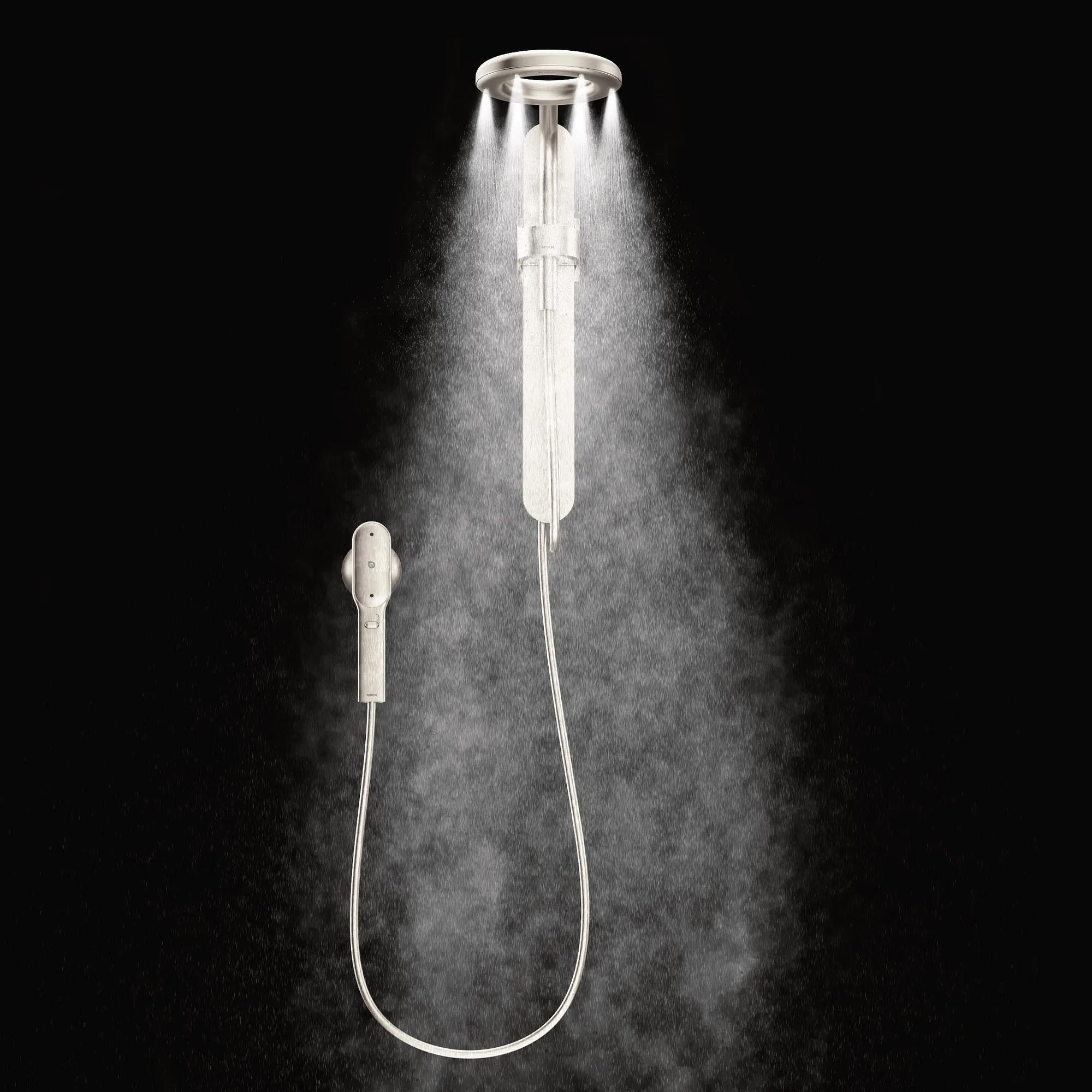 Moen Spa Shower Matte Black Two-Function 7.9" Diameter Spray Head Standard With Handshower - Image 33