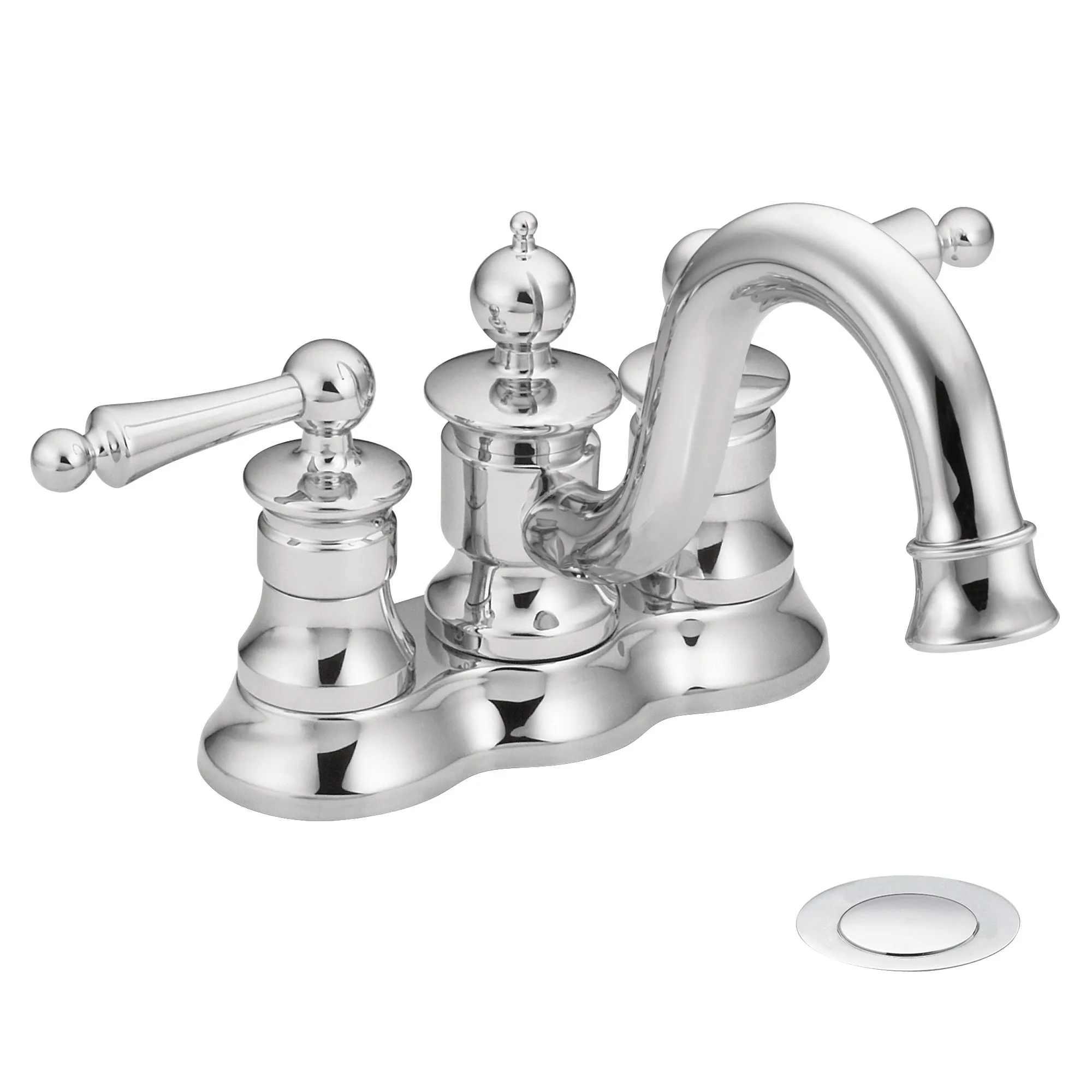 Waterhill Chrome two-handle high arc bathroom faucet - Image 2