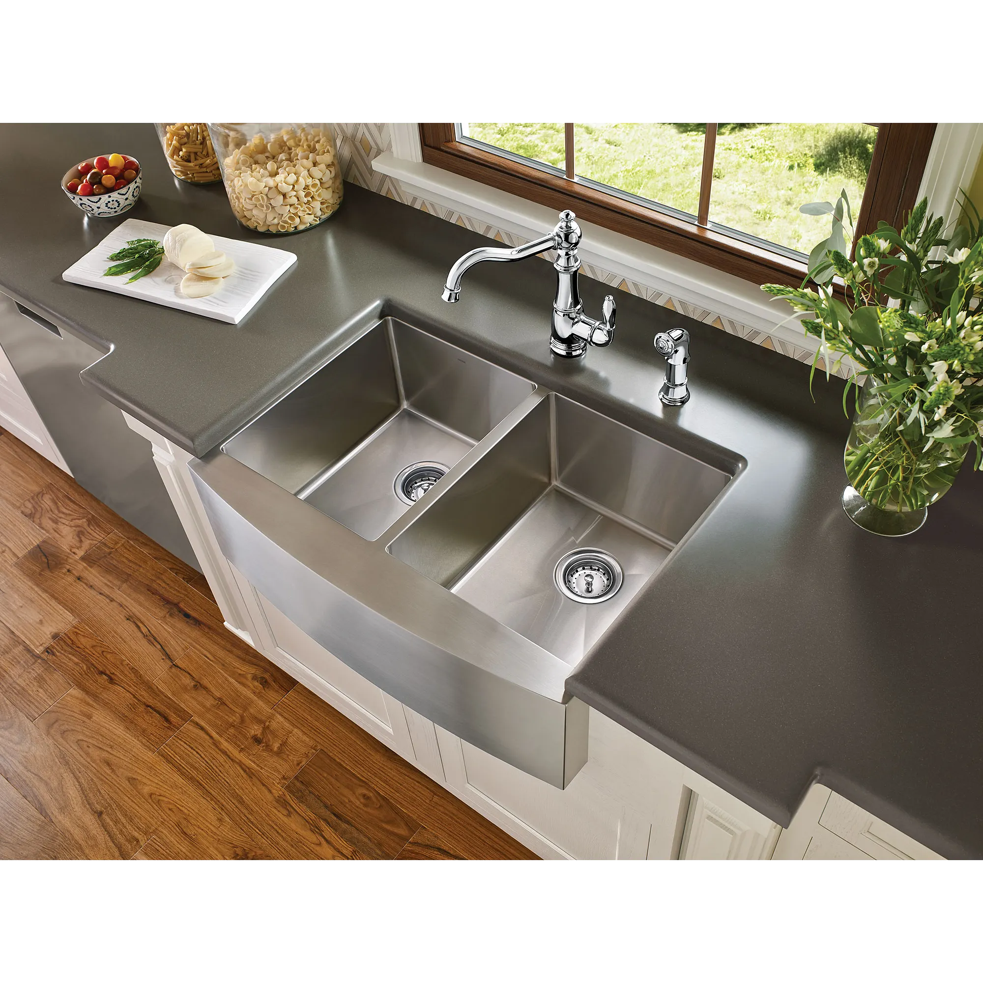 Weymouth Chrome One-Handle High Arc Kitchen Faucet - Image 4