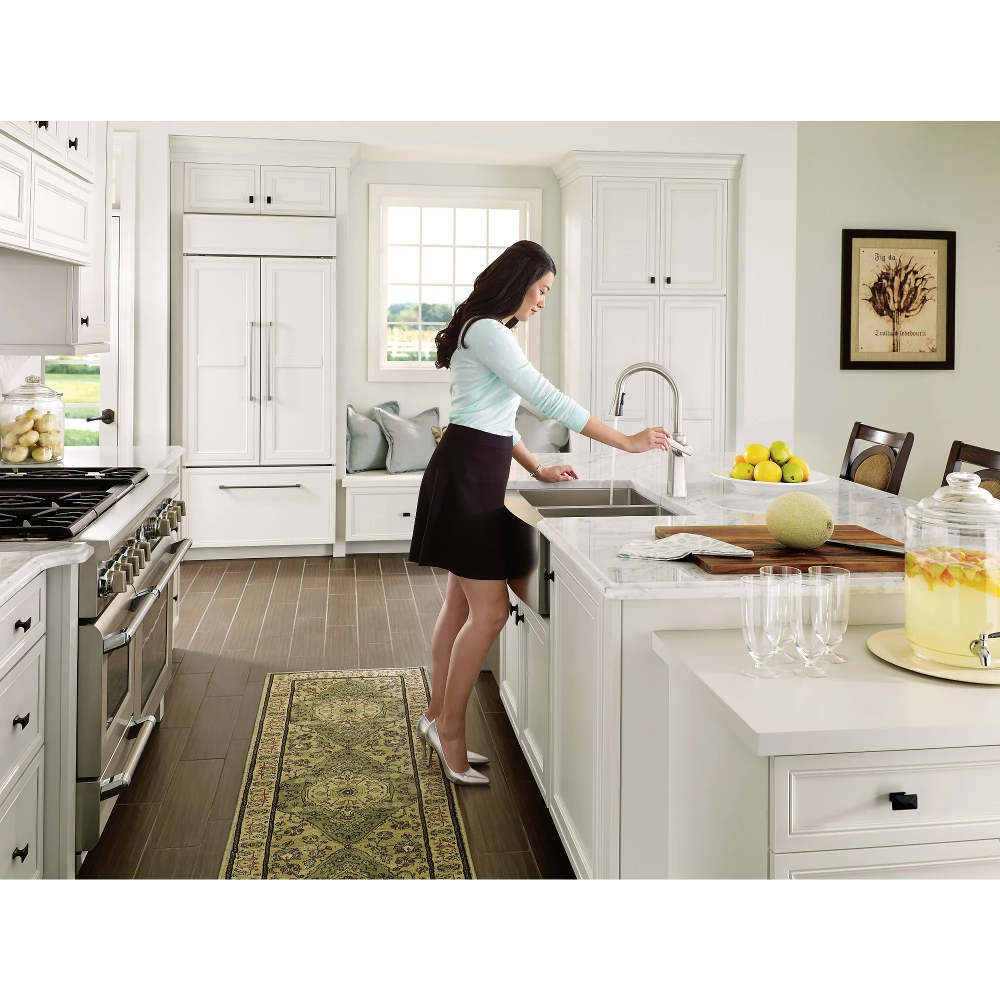 Etch Chrome One-Handle High Arc Pulldown Kitchen Faucet - Image 11