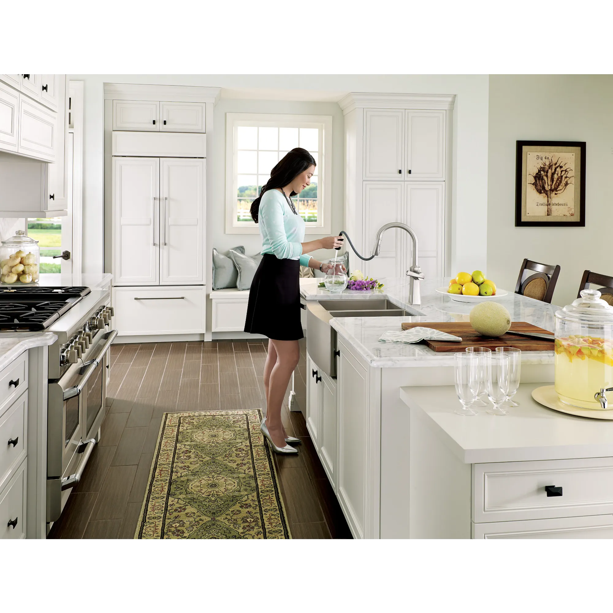 Etch Chrome One-Handle High Arc Pulldown Kitchen Faucet - Image 12