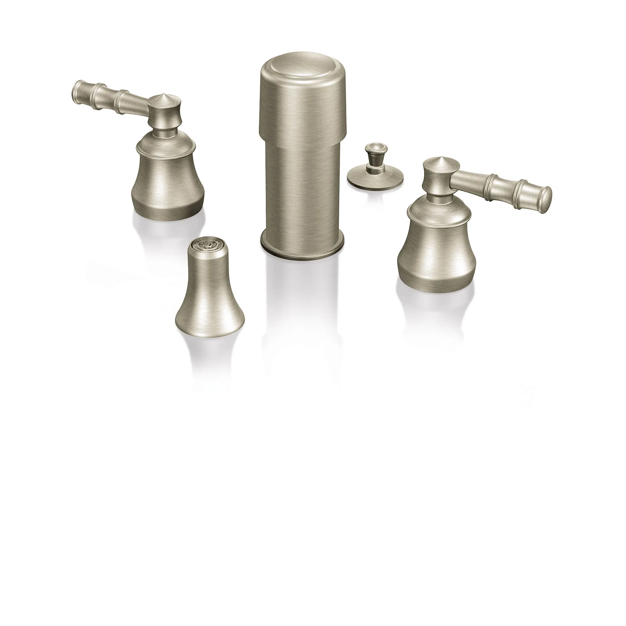 Bamboo Brushed nickel two-handle bidet faucet - Image 2