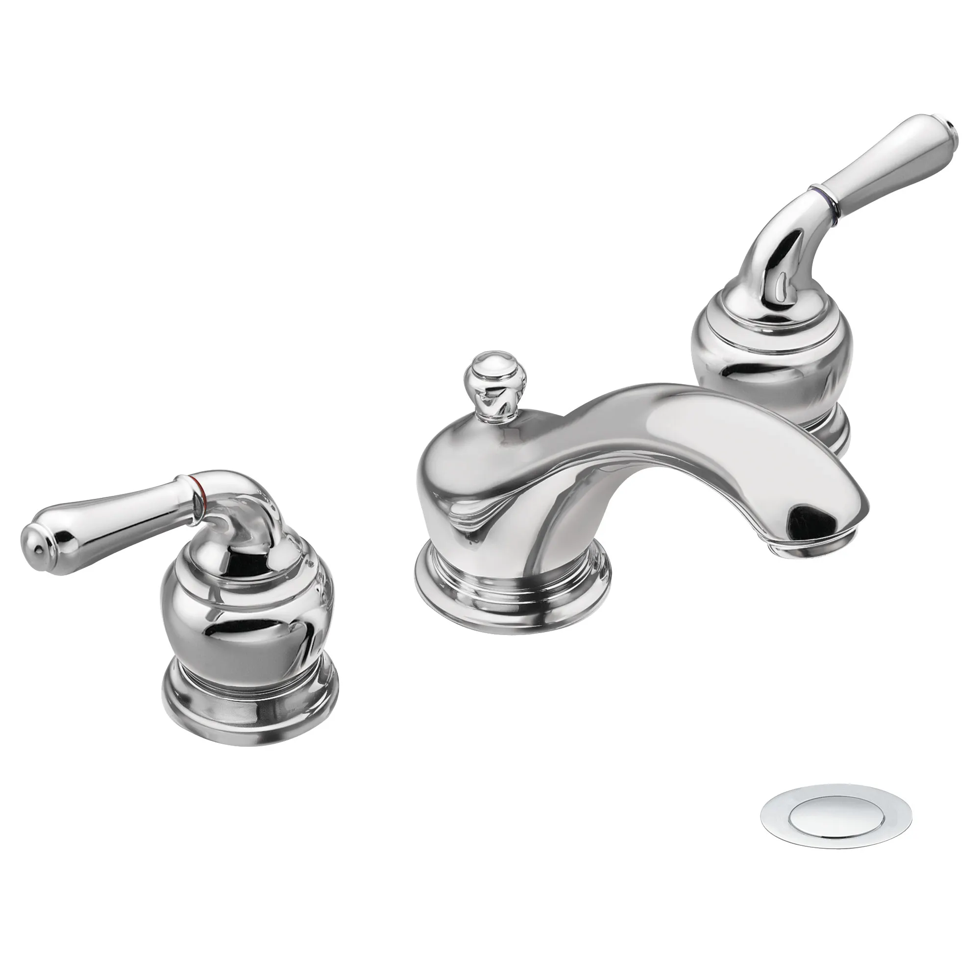 Monticello Chrome two-handle low arc bathroom faucet - Image 2