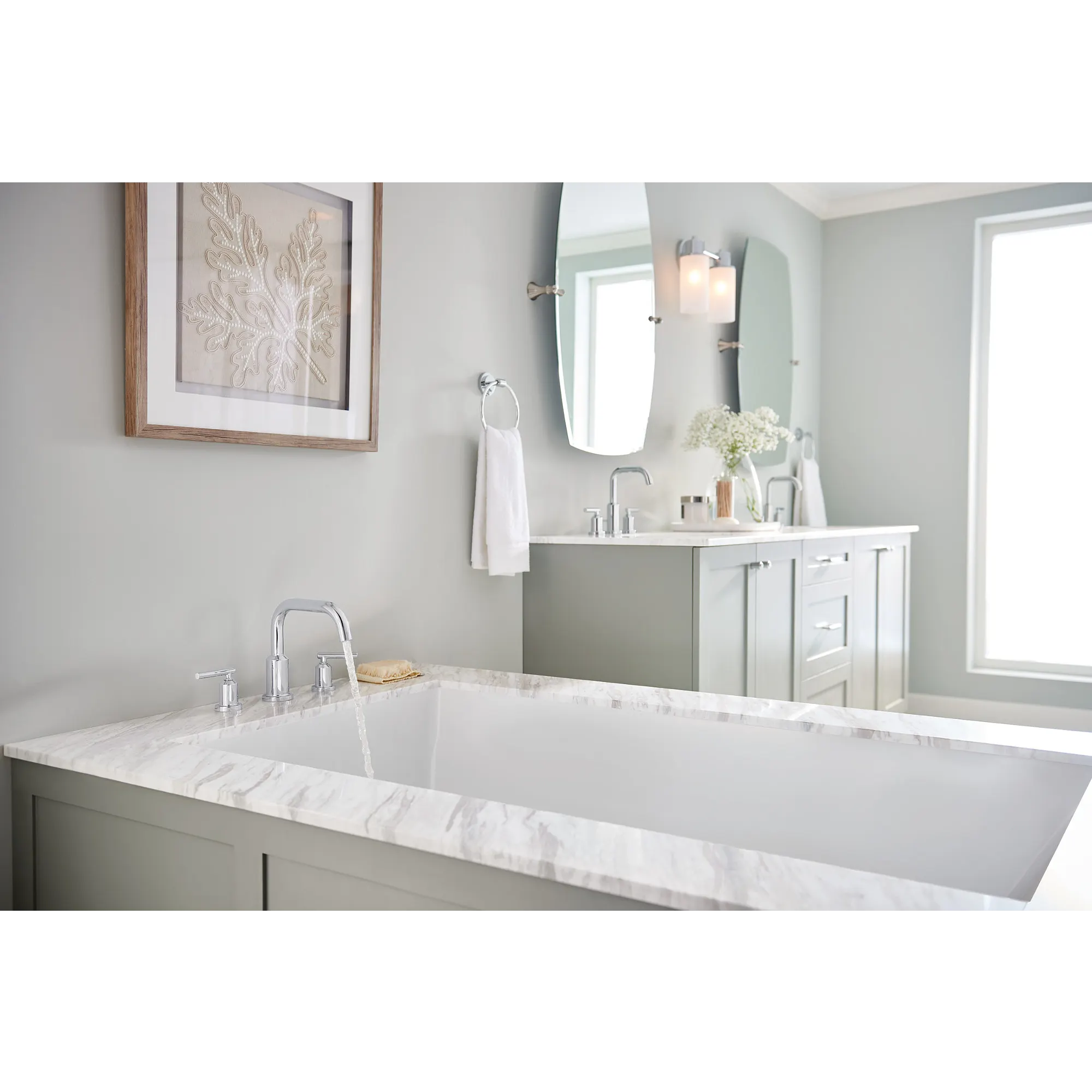 Gibson Chrome Two-Handle High Arc Bathroom Faucet - Image 2
