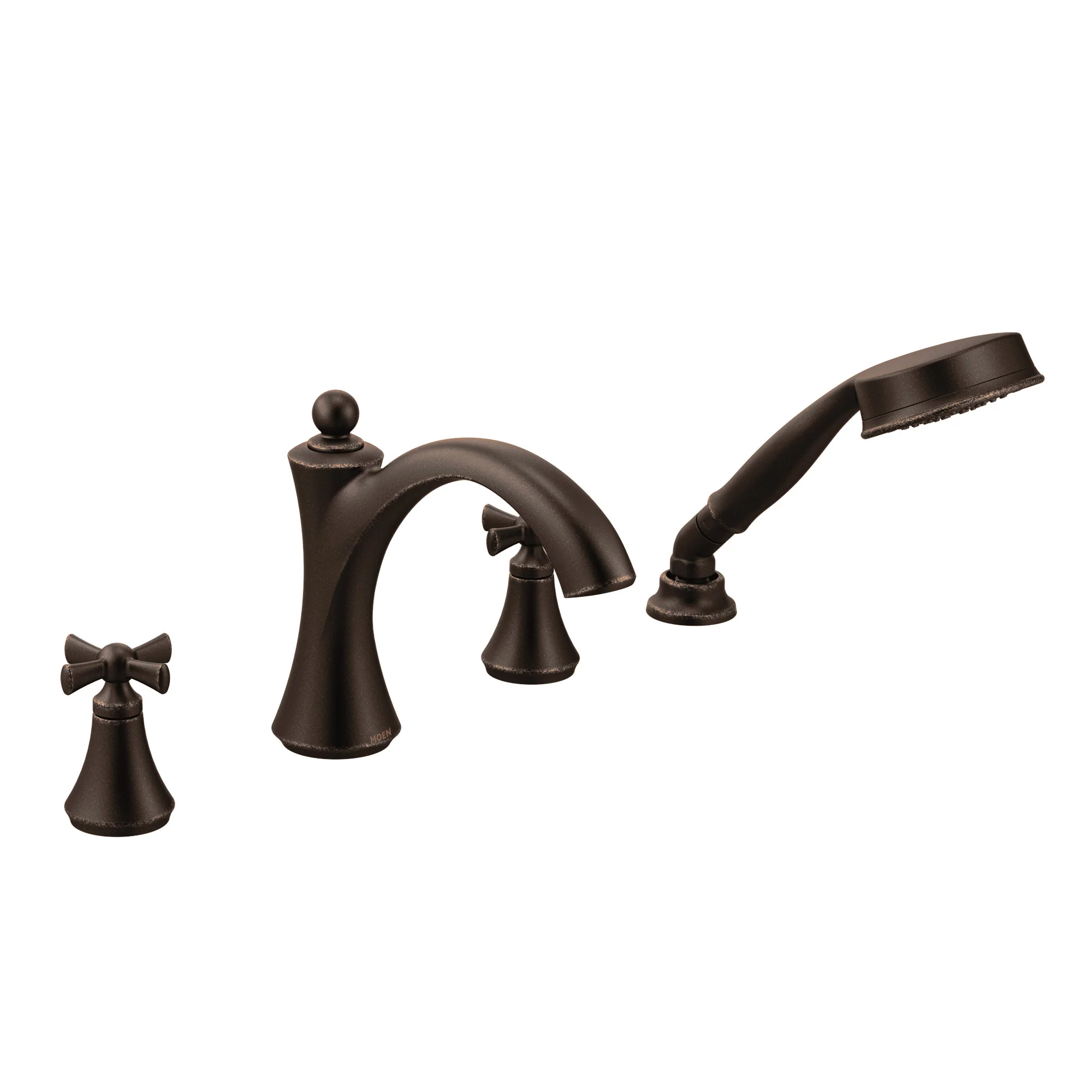 Wynford Chrome Two-Handle Diverter Roman Tub Faucet including Handheld Shower - Image 7