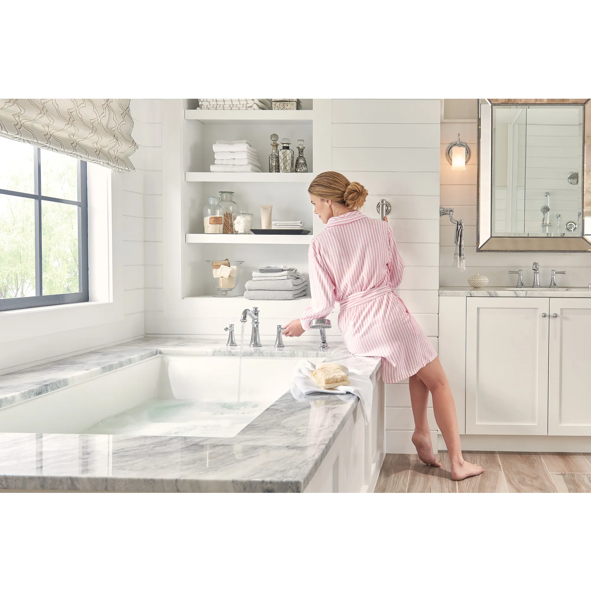 Belfield Chrome Two-Handle Non-Diverter Roman Tub Faucet - Image 11
