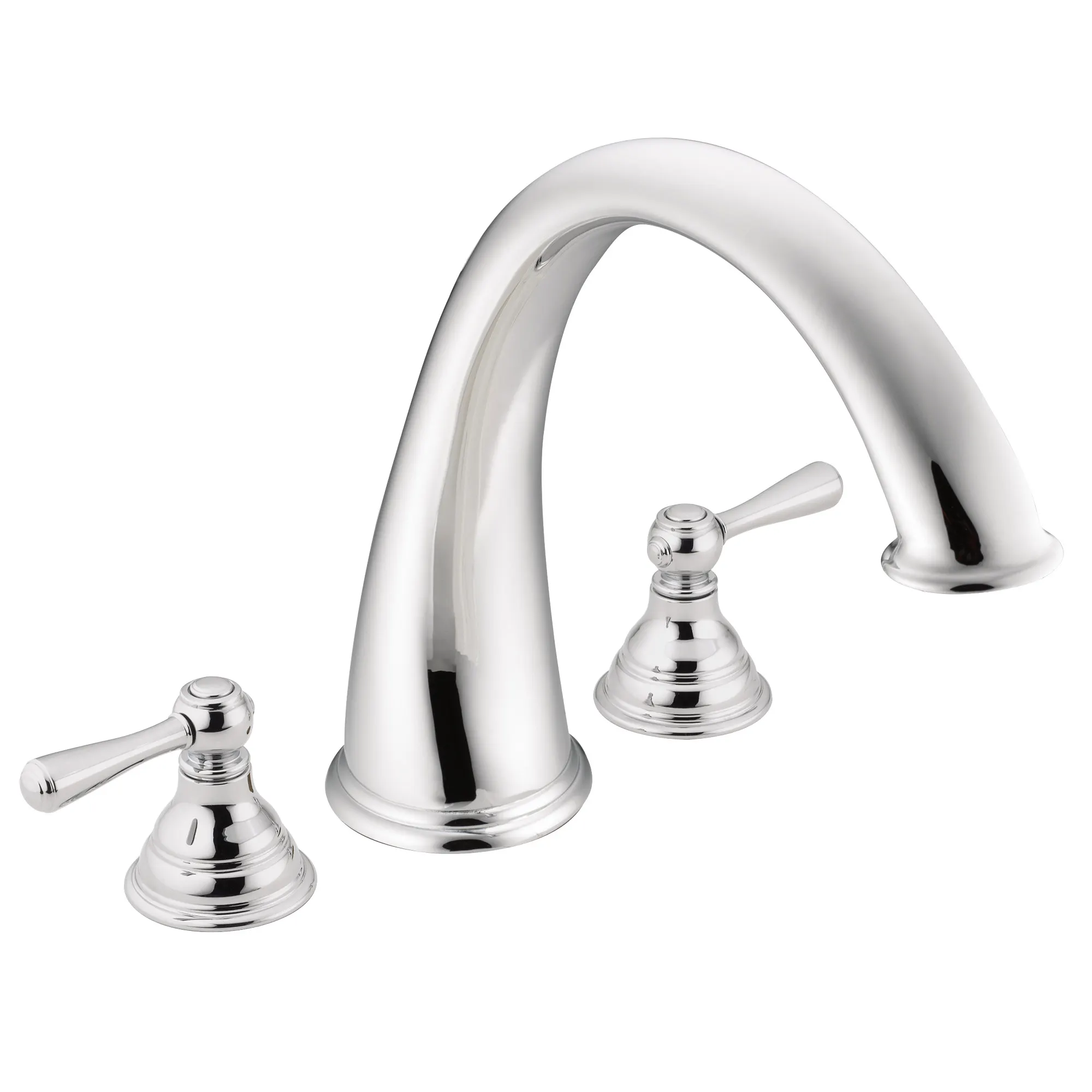 Kingsley Chrome Two-Handle High Arc Roman Tub Faucet - Image 2