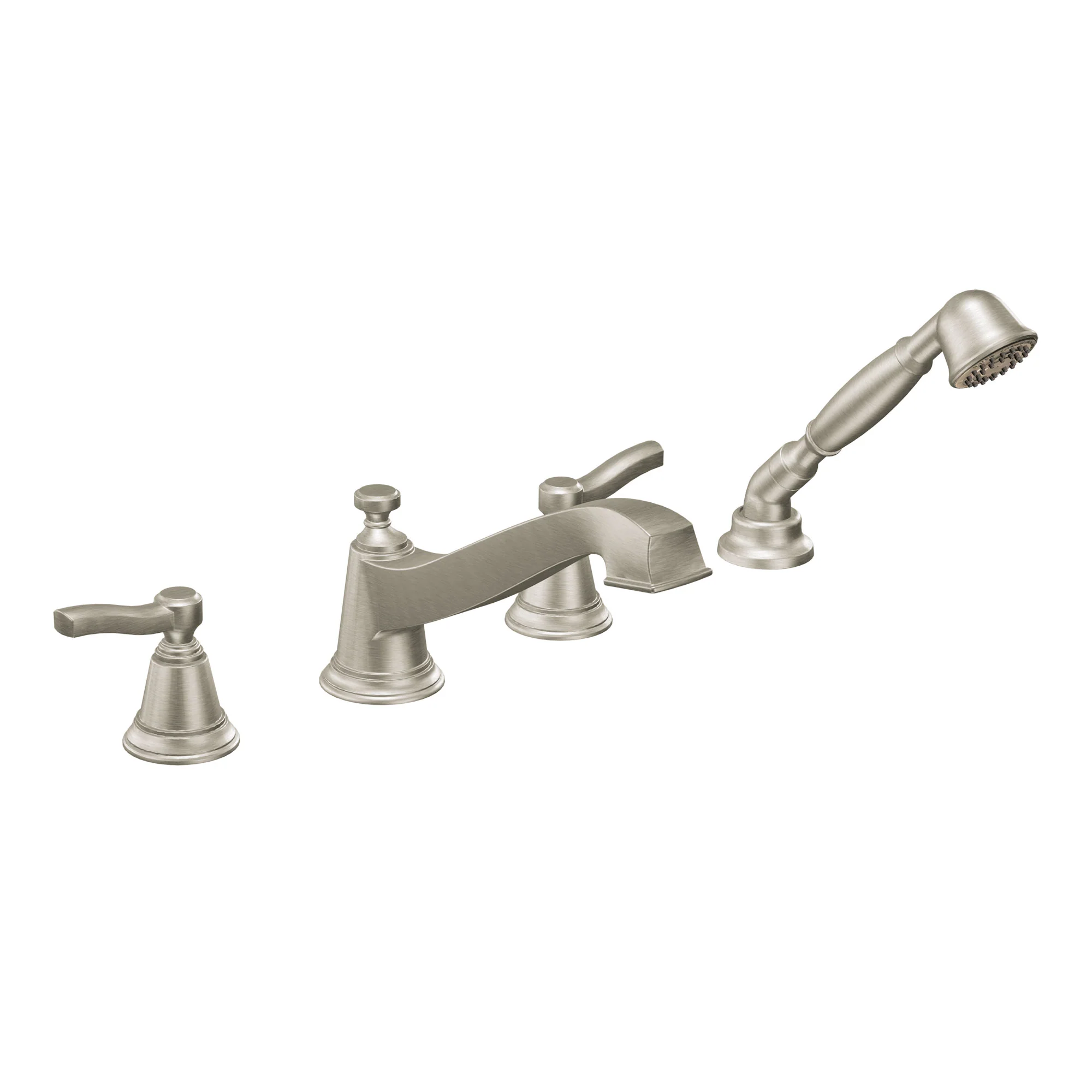 Rothbury Chrome two-handle low arc roman tub faucet includes hand shower - Image 6
