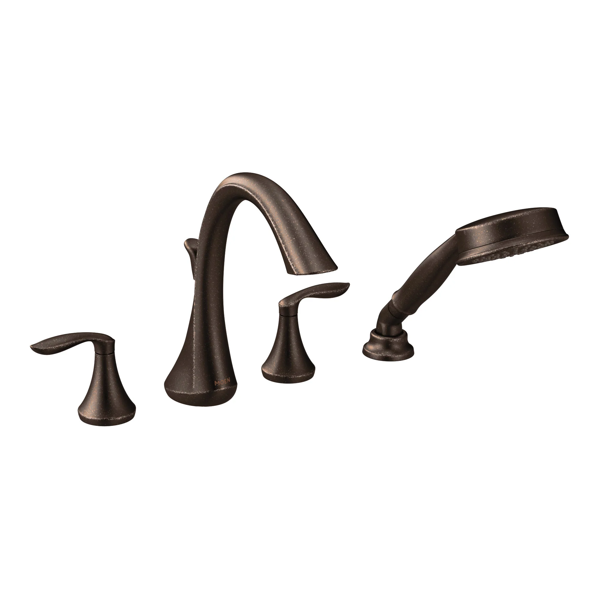 Eva Chrome Two-Handle High Arc Roman Tub Faucet including Handheld Shower - Image 3