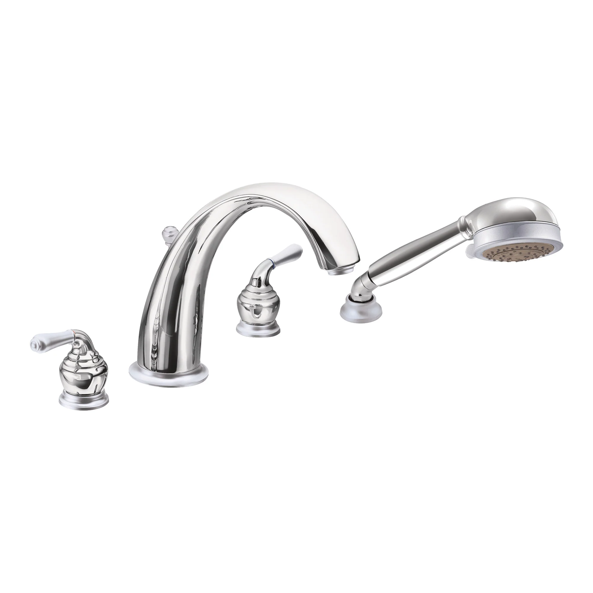 Monticello Chrome two-handle high arc roman tub faucet includes hand shower - Image 11