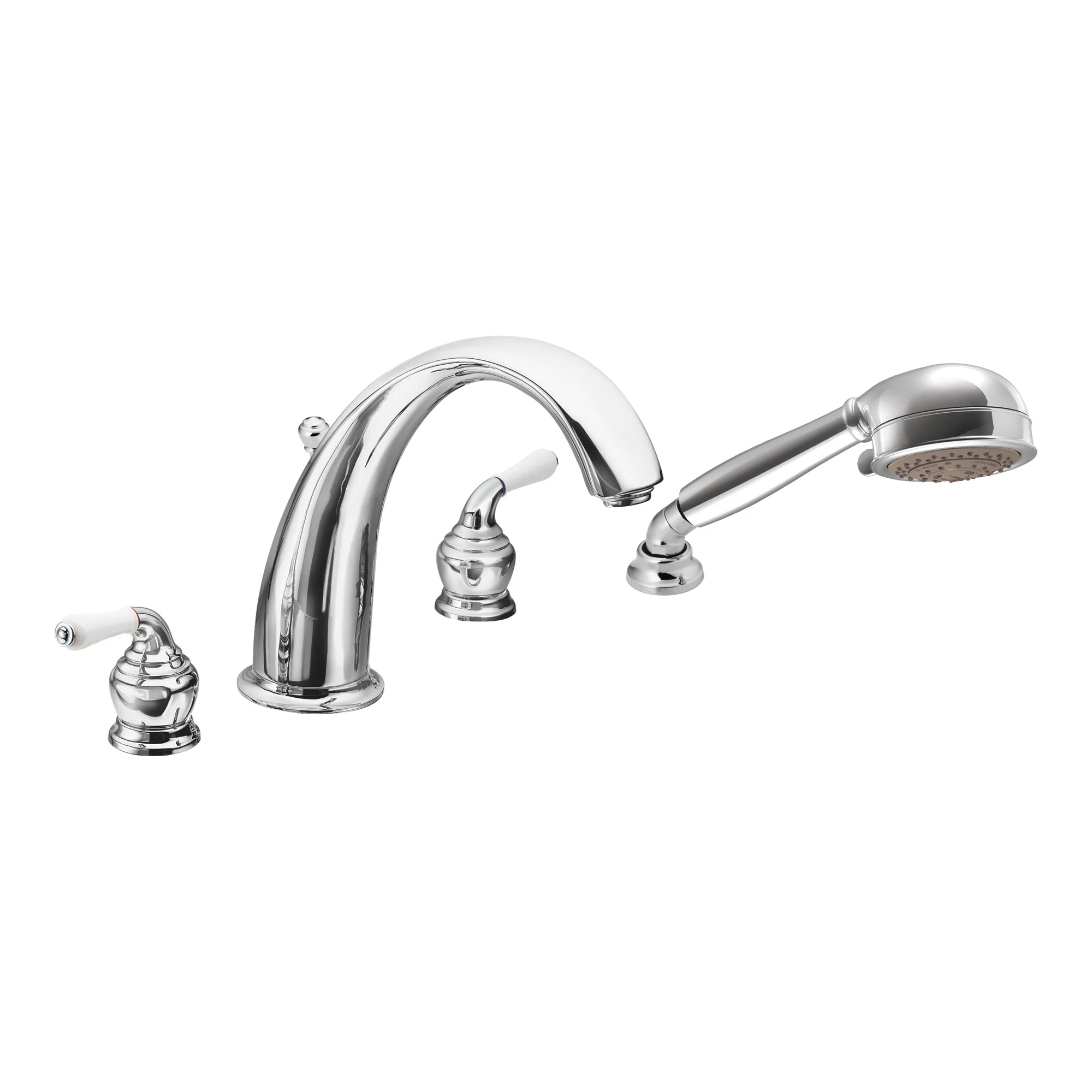 Monticello Chrome two-handle high arc roman tub faucet includes hand shower - Image 13