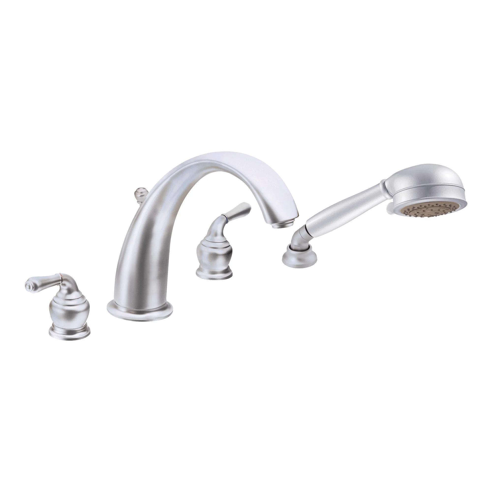 Monticello Chrome two-handle high arc roman tub faucet includes hand shower - Image 5