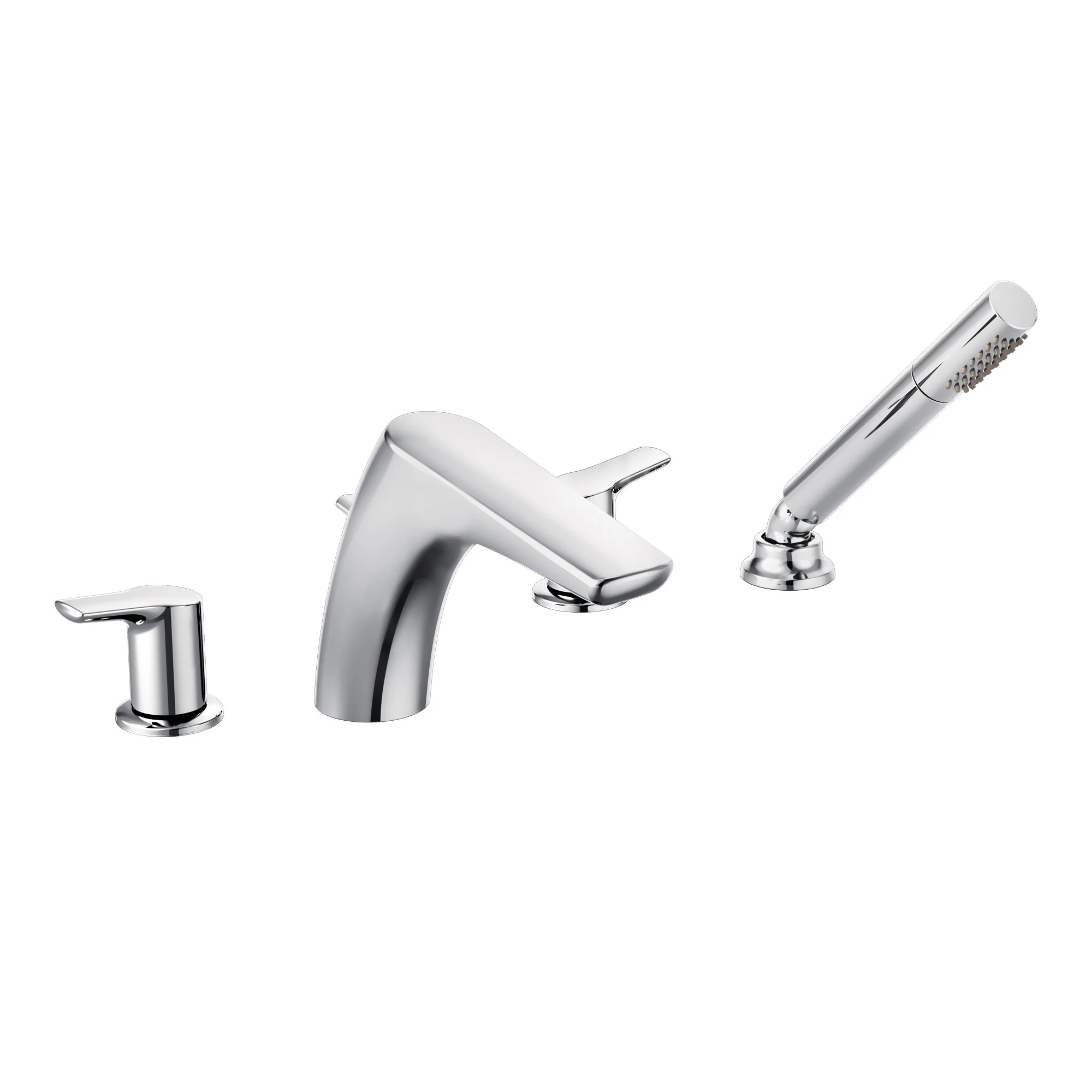 Method Chrome Two-Handle Low Arc Roman Tub Faucet including Handheld Shower