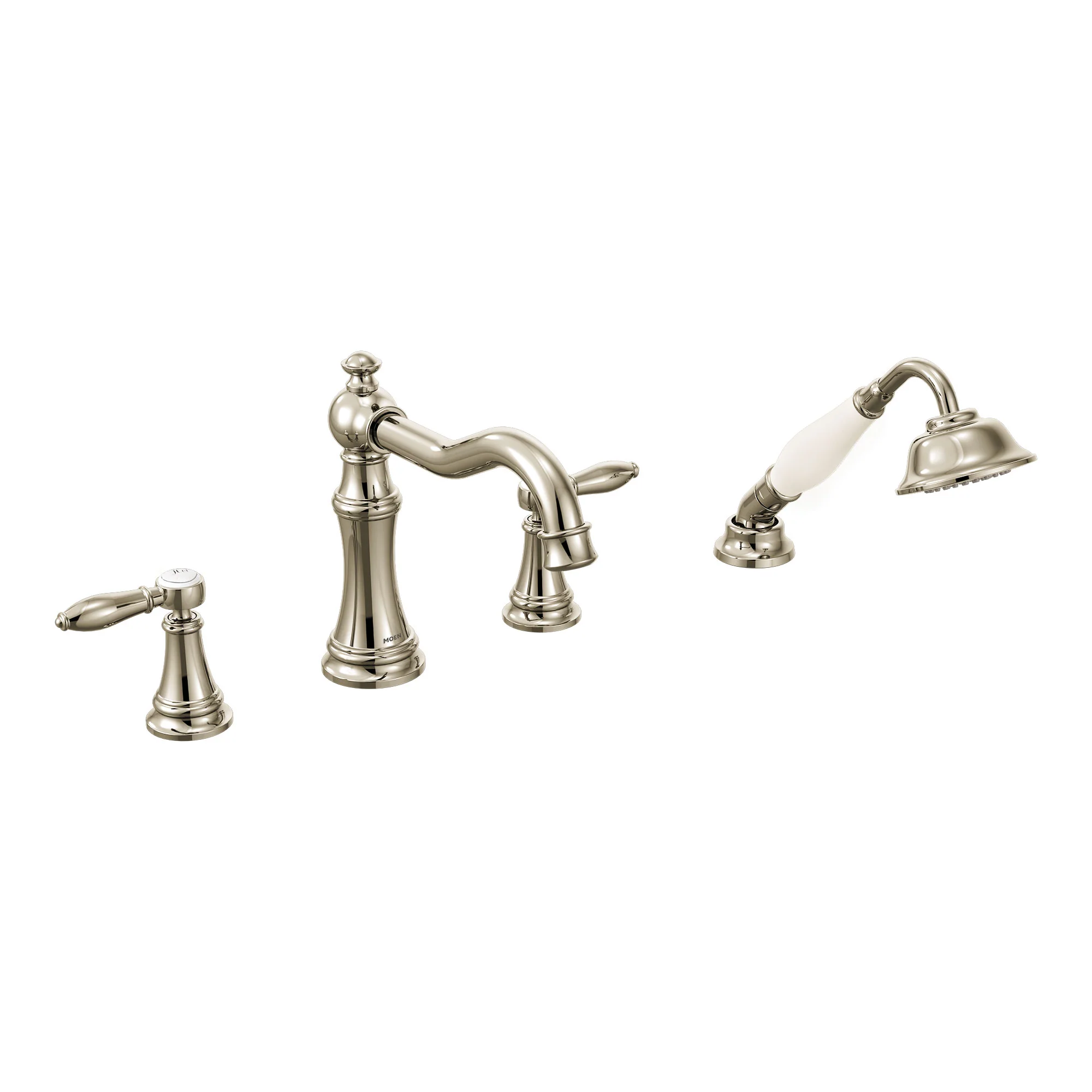 Weymouth Chrome Two-Handle Diverter Roman Tub Faucet including Handheld Shower - Image 5