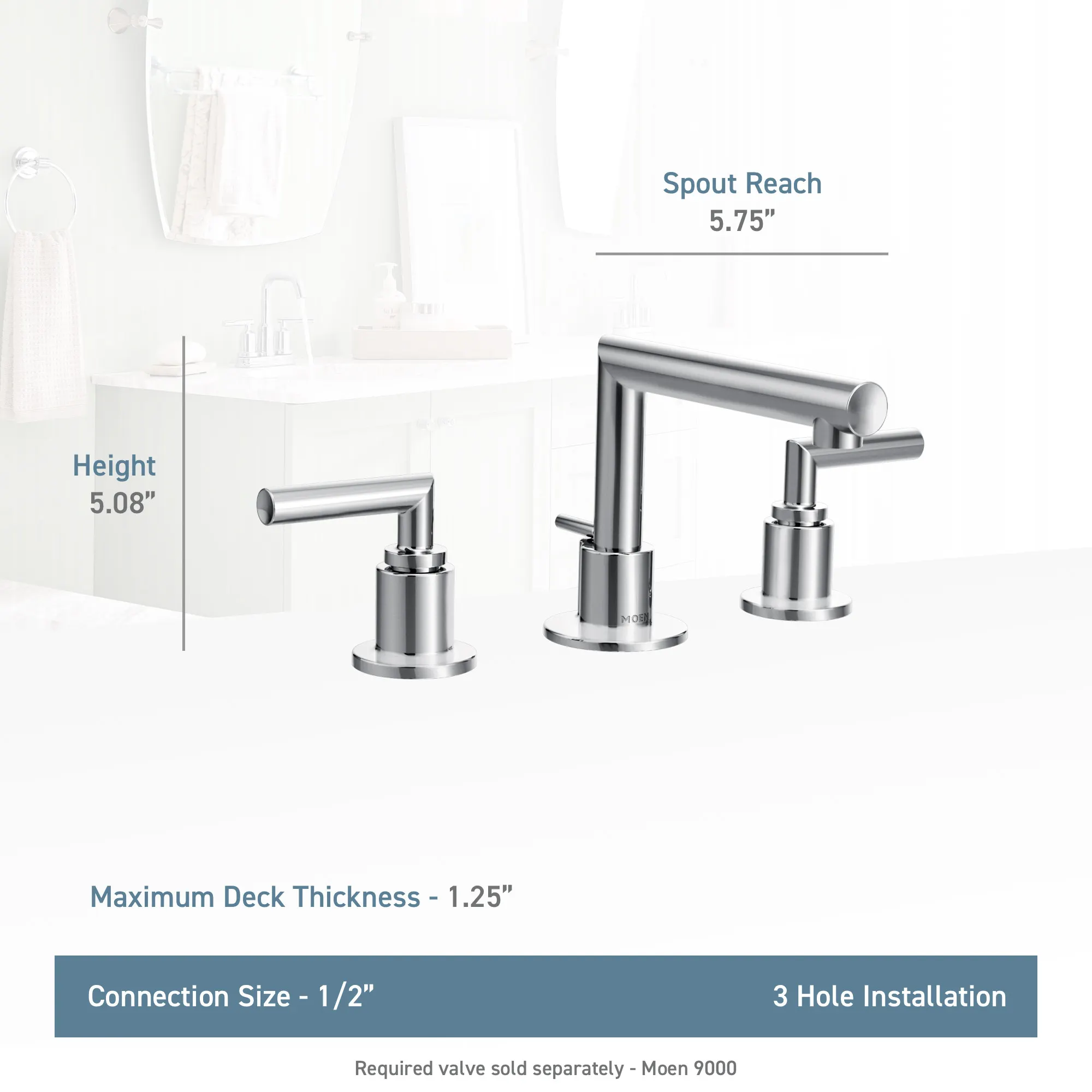 Arris Chrome Two-Handle Low Arc Bathroom Faucet - Image 14