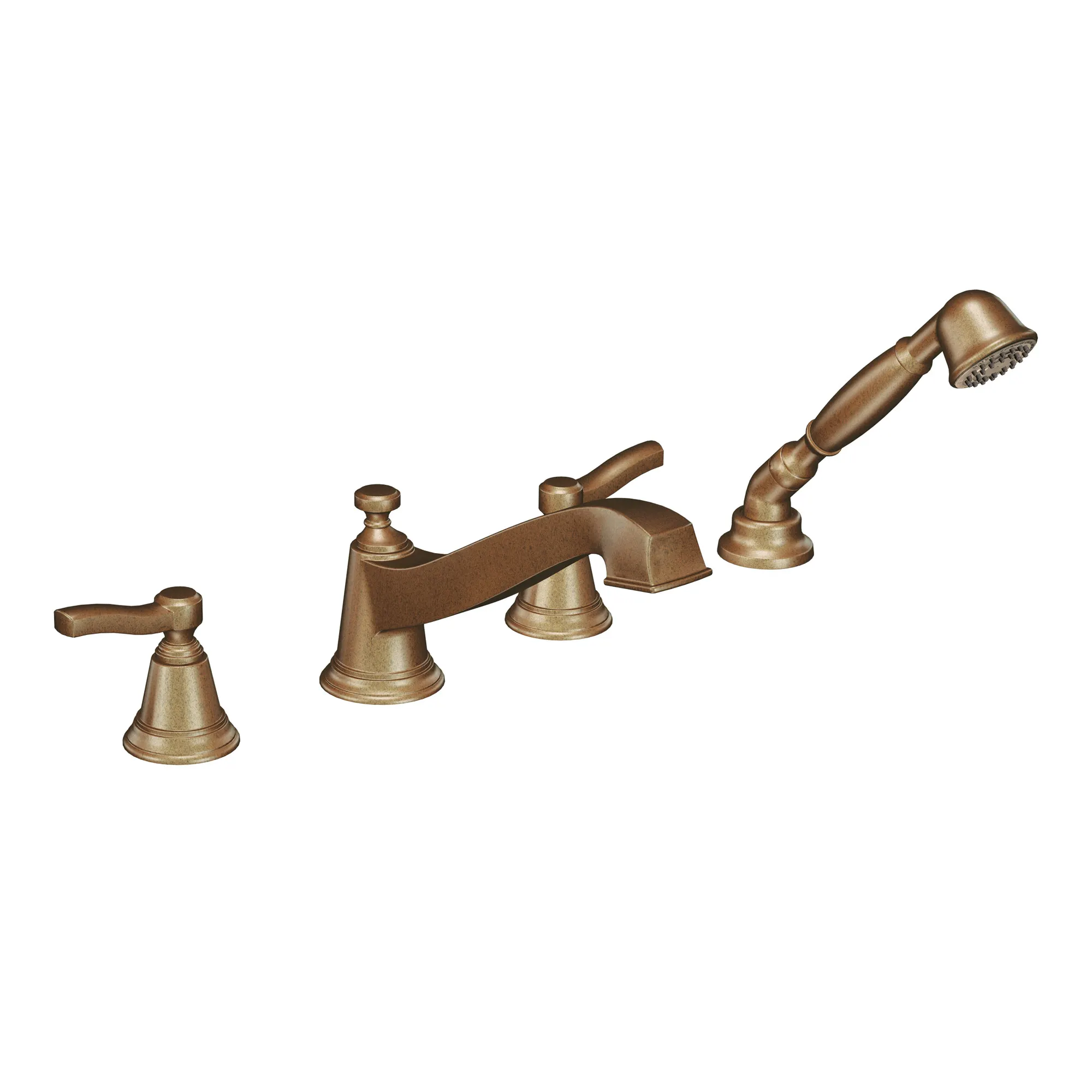 Rothbury Chrome Two-Handle Low Arc Roman Tub Faucet including Handheld Shower - Image 11