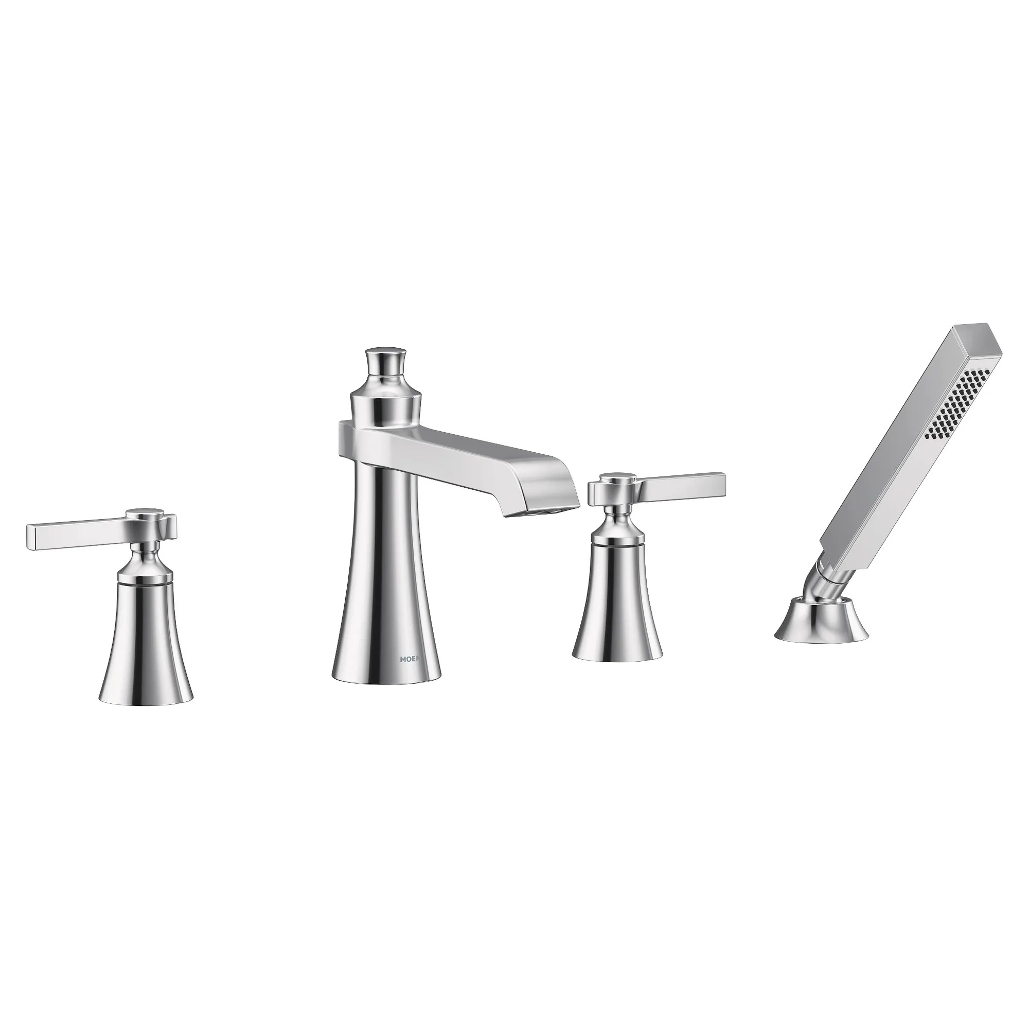 Flara Chrome two-handle high arc roman tub faucet - Image 2