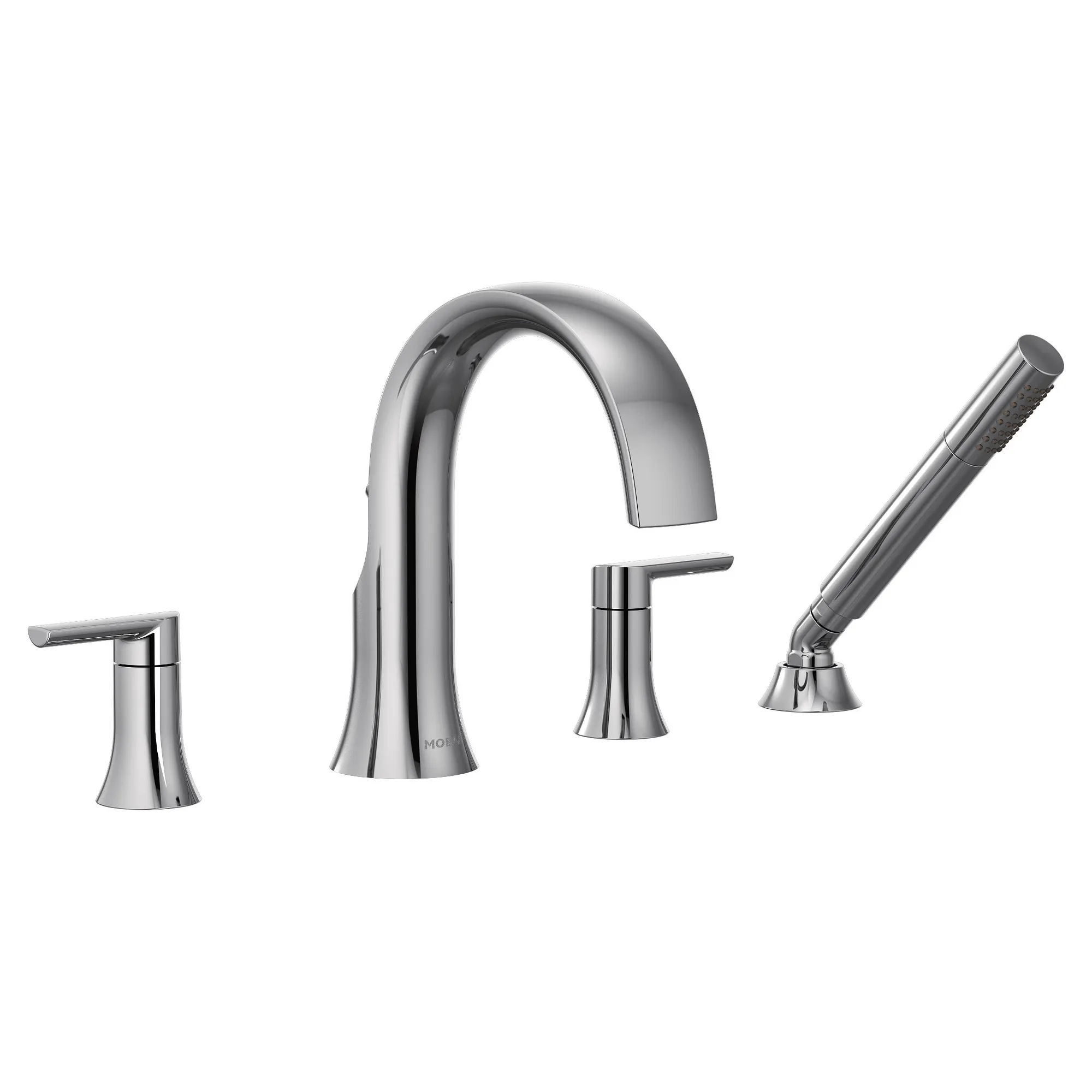 Doux Chrome Two-Handle Diverter Roman Tub Faucet - Image 2