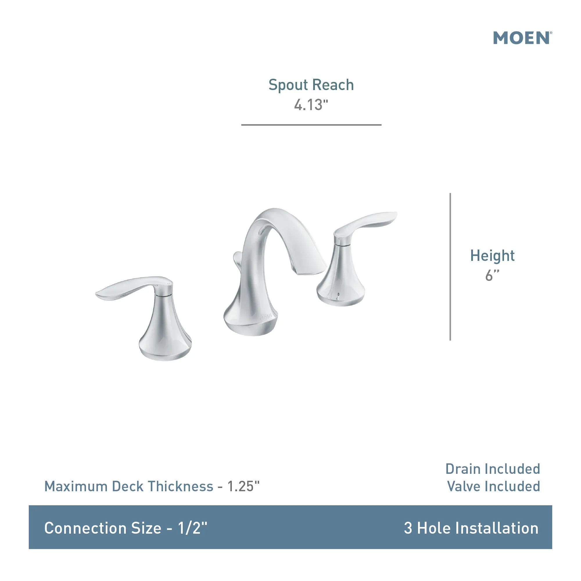 Eva Two-Handle Widespread Bathroom Sink Faucet - Image 4