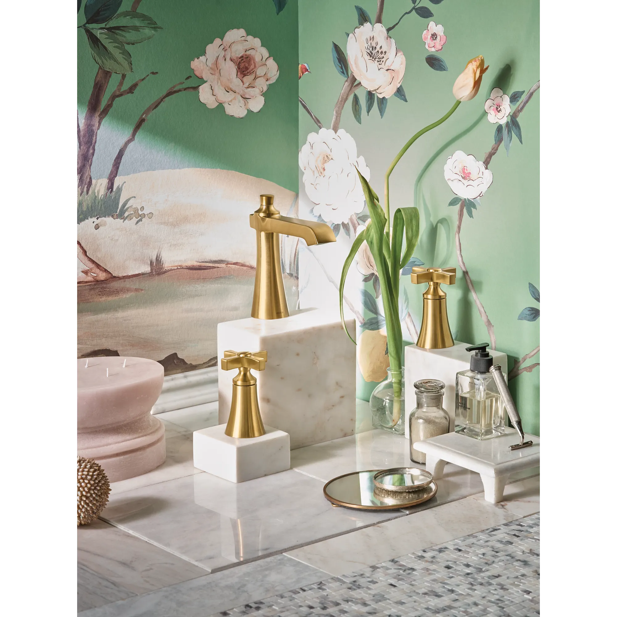 Flara Chrome two-handle high arc bathroom faucet - Image 14