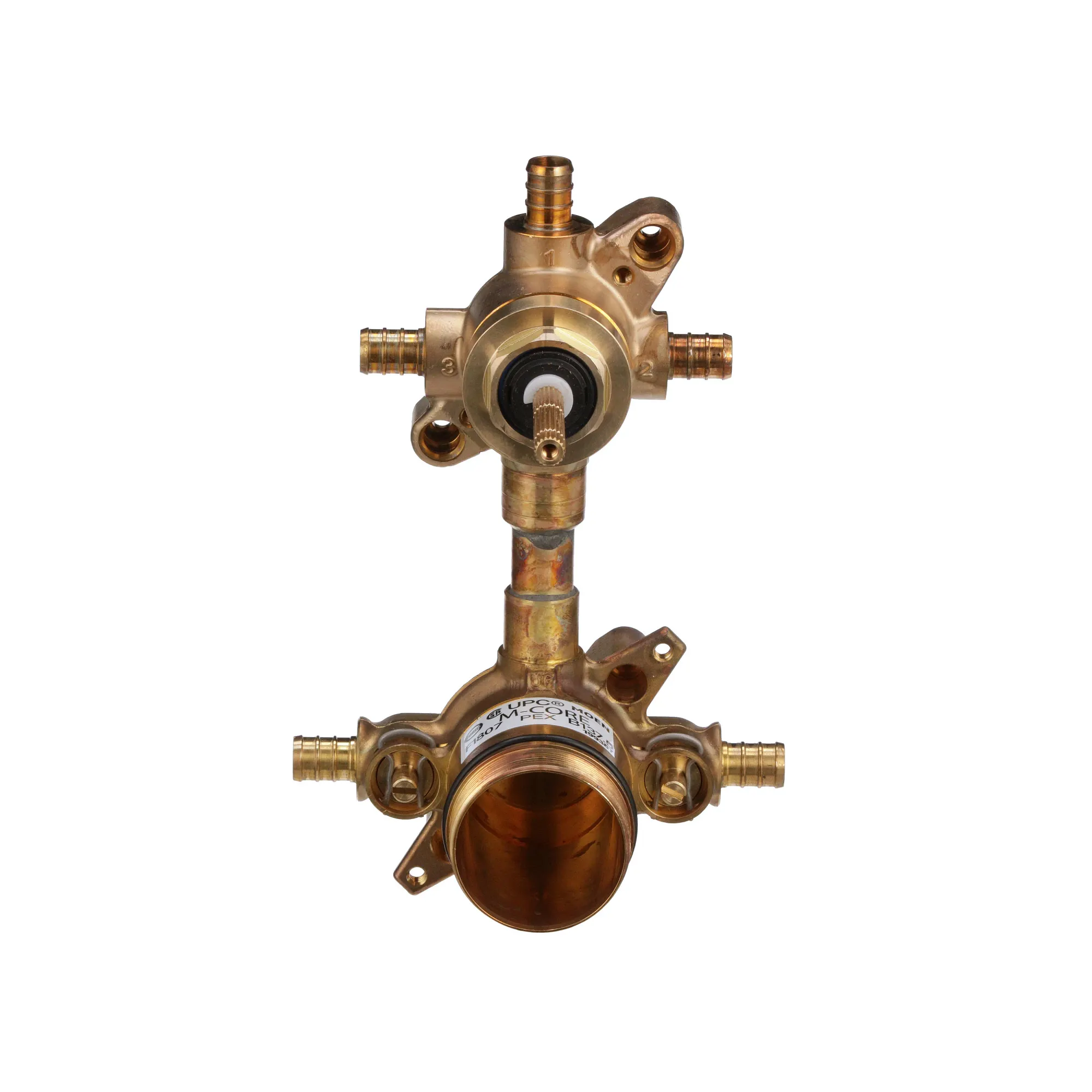 M-CORE Transfer 1/2" Crimp Ring Pex Connection Includes Pressure Balancing Stops Volume Control - Image 2