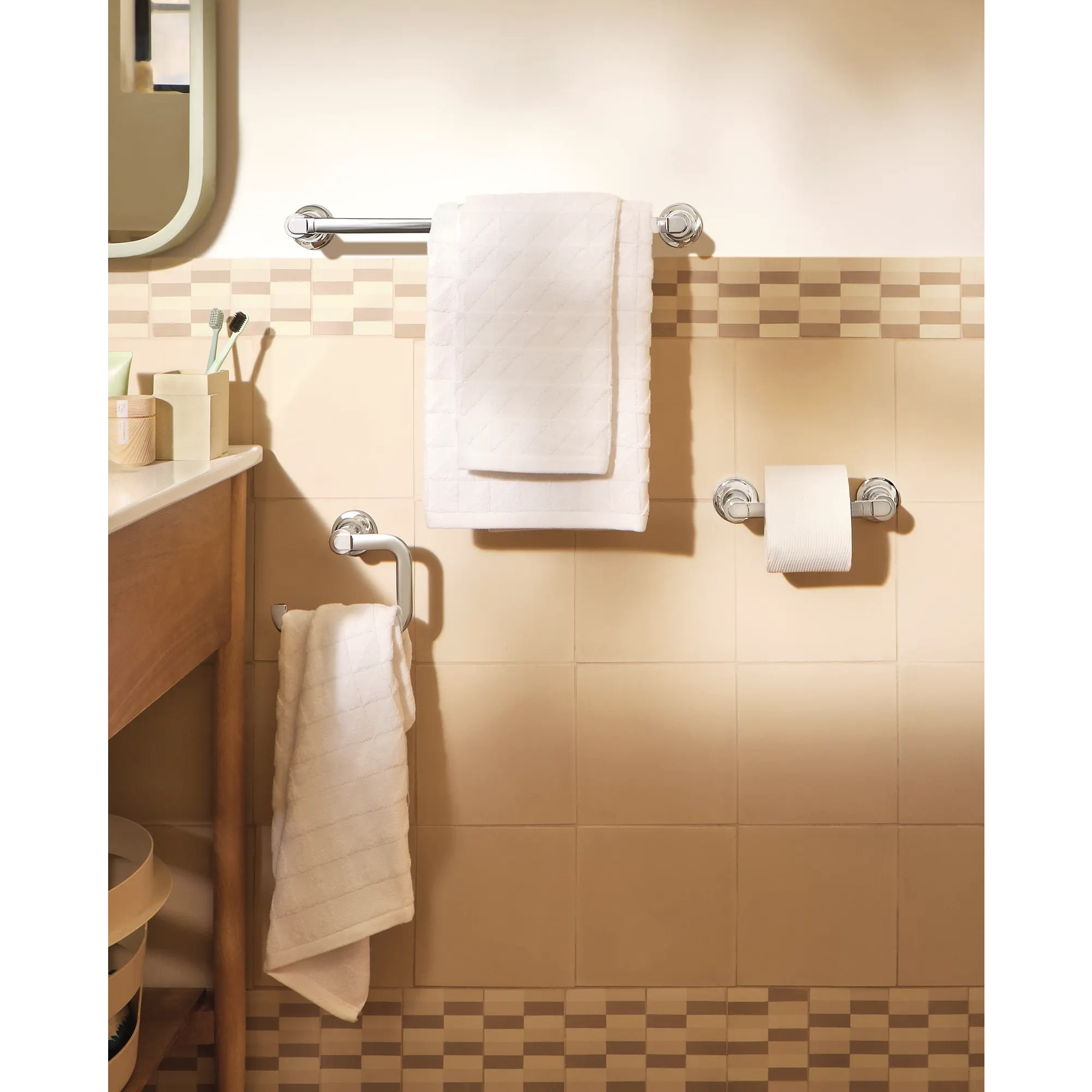 Zyla Chrome pivoting paper holder towel bar towel ring - Image 4