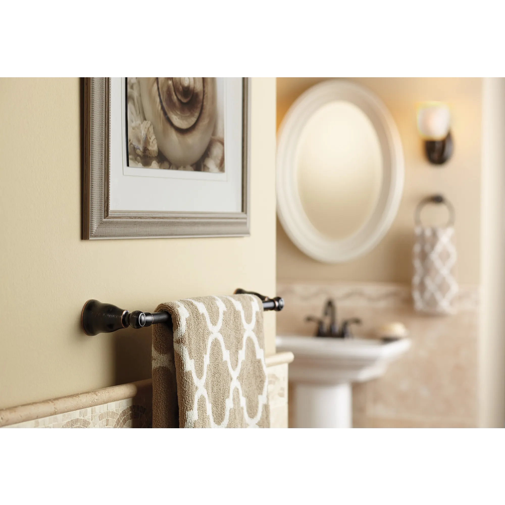 Traditional Mediterranean bronze 18" Towel Bar - Image 2