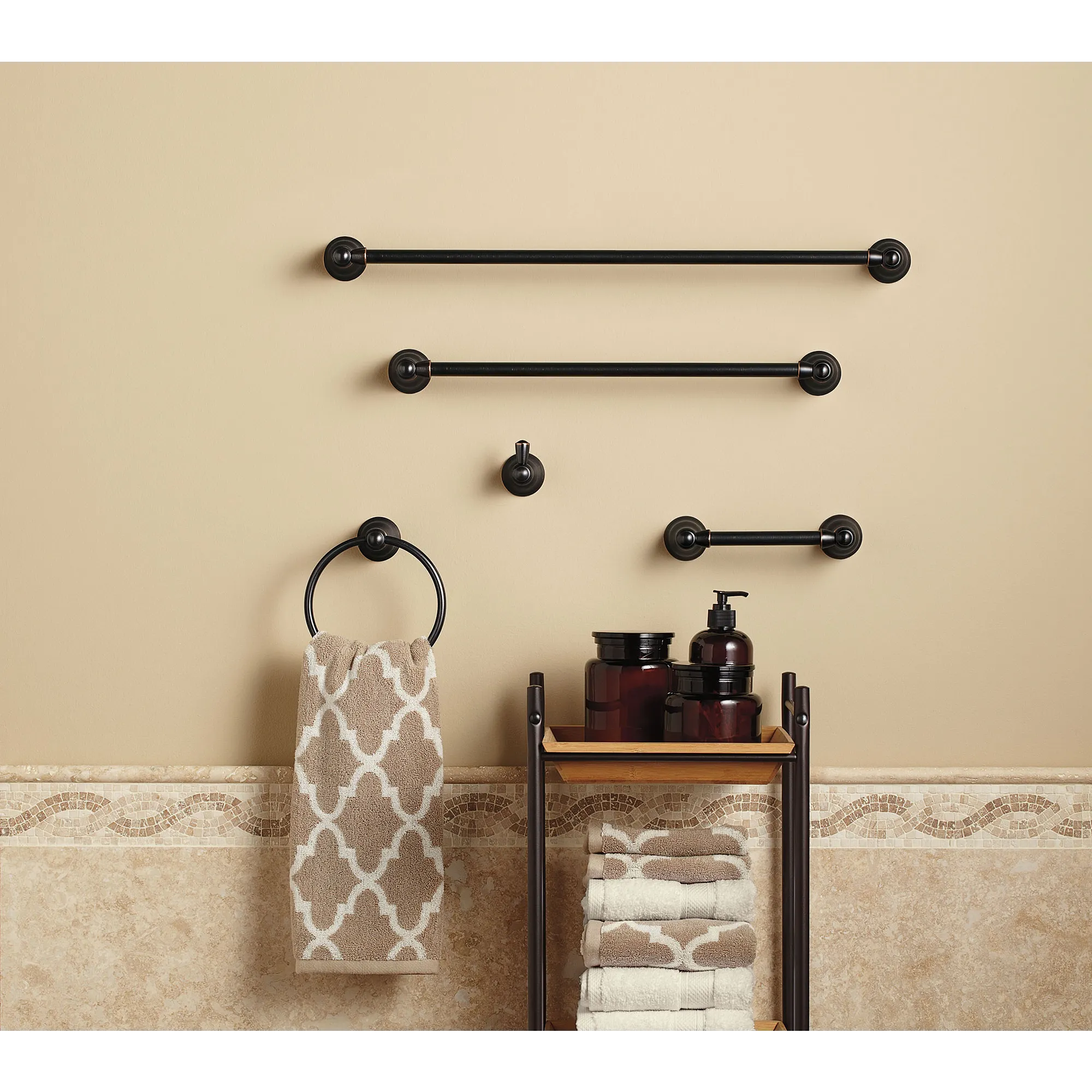Traditional Mediterranean bronze 18" Towel Bar - Image 4